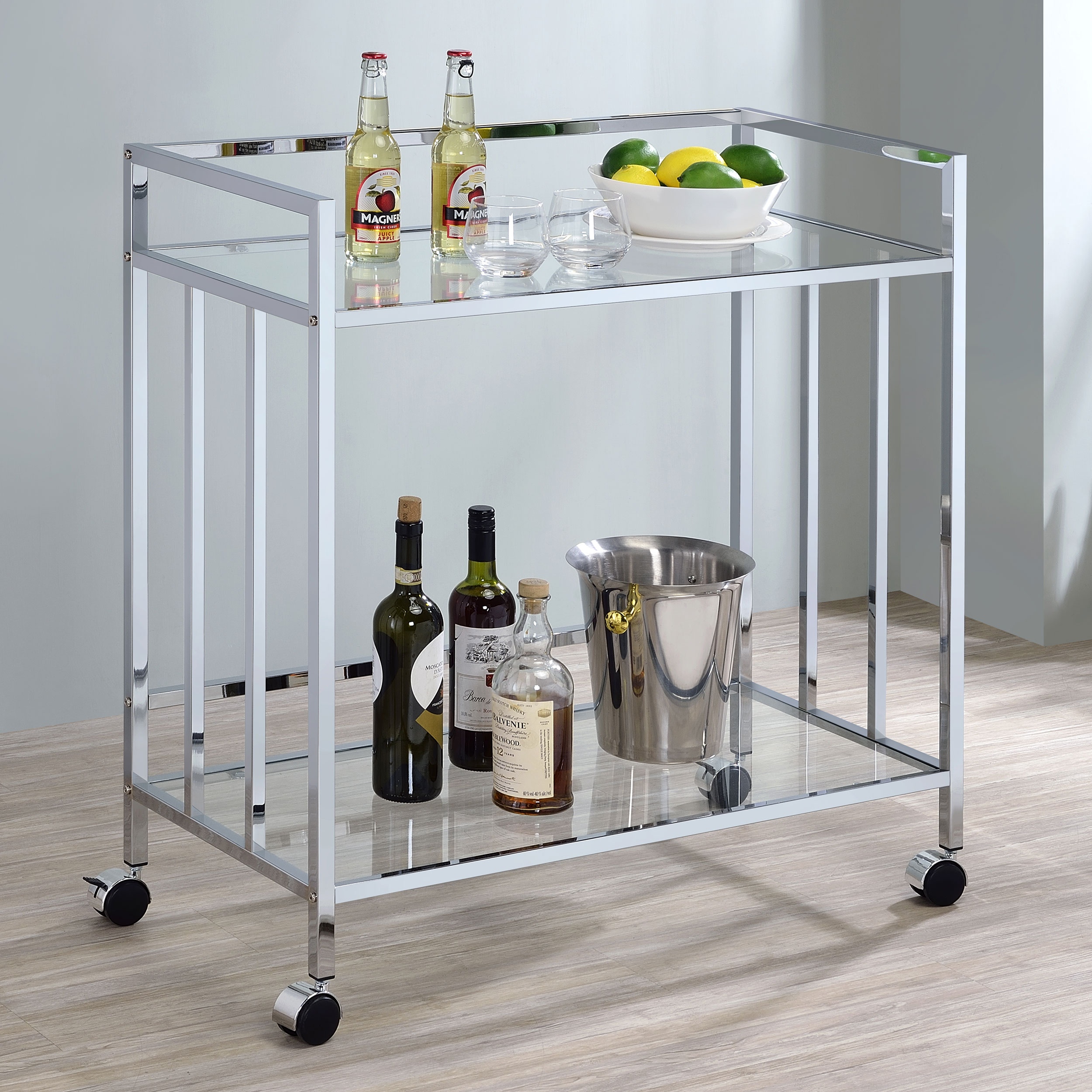 181382 by Coaster - Cara 2-tier Rectangular Glass Shelf