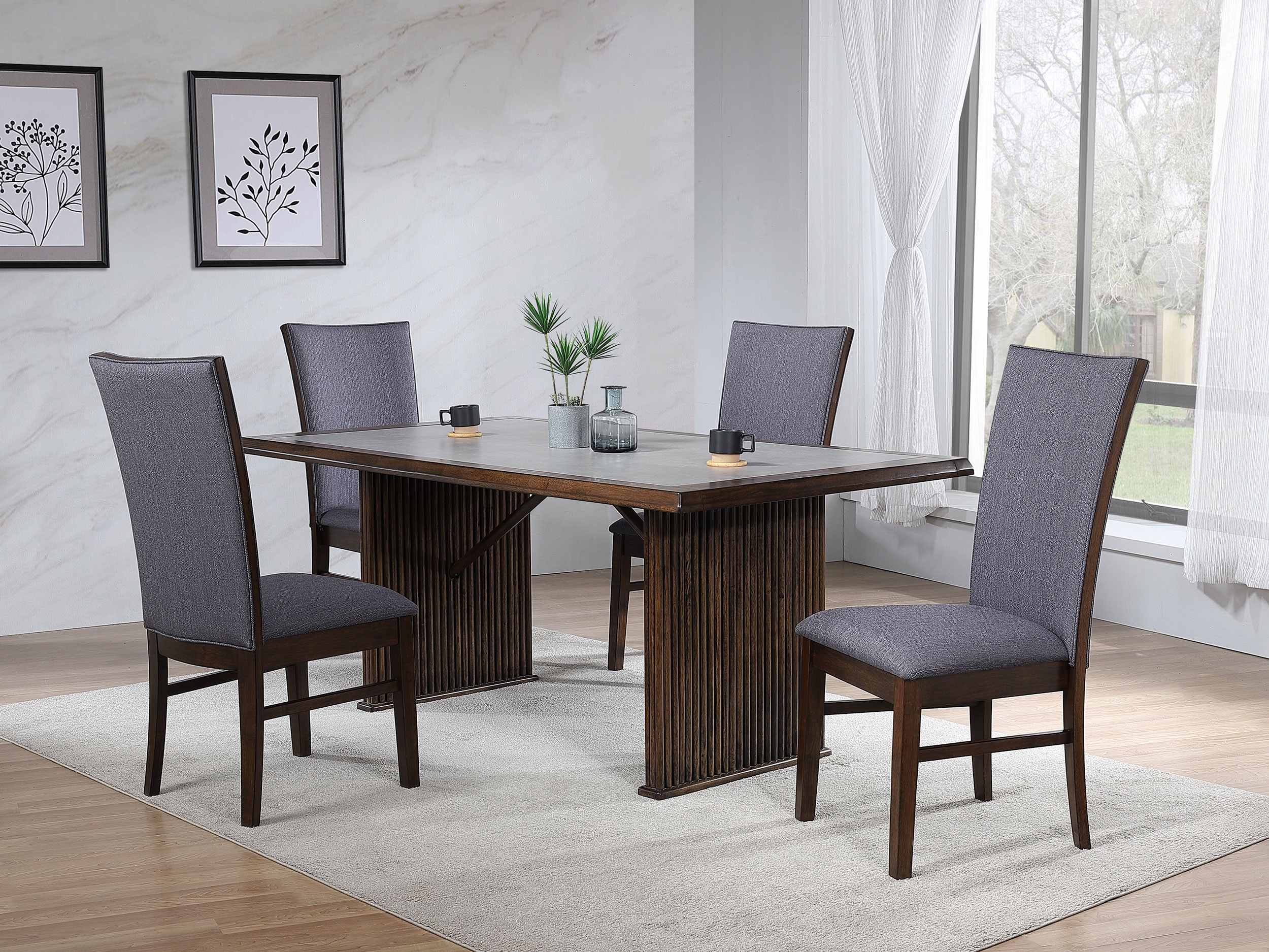 Coaster Sherwood 5-piece Rectangular Dining Table Set Brown 193591-S5