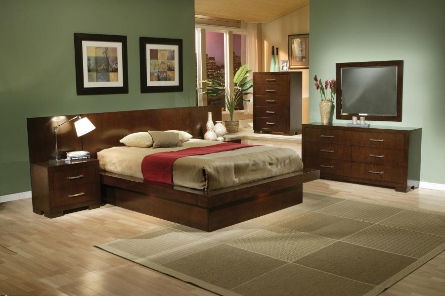 Coaster Jessica 4-piece Queen Led Bedroom Set Cappuccino 200711Q-S4