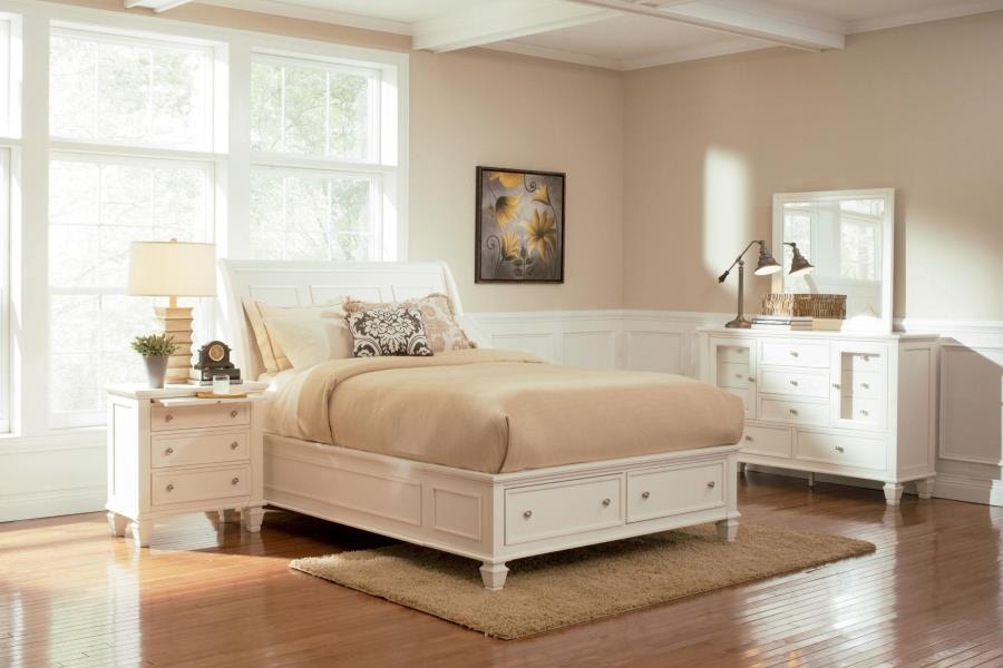 Coaster Bedroom Sandy Beach White King Four piece Bedroom Set