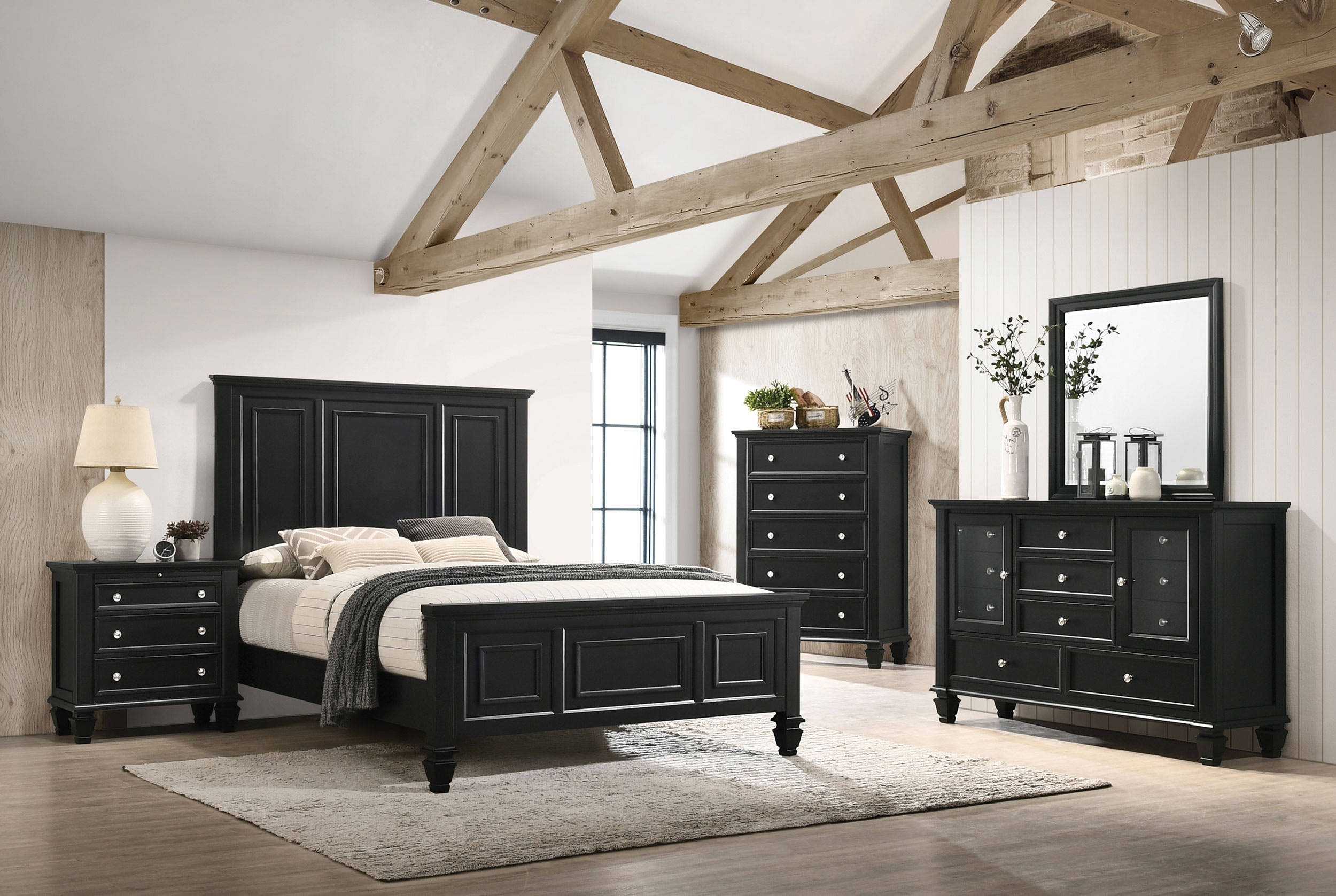Coaster Bedroom Sandy Beach 5-piece Eastern King Bedroom Set Black