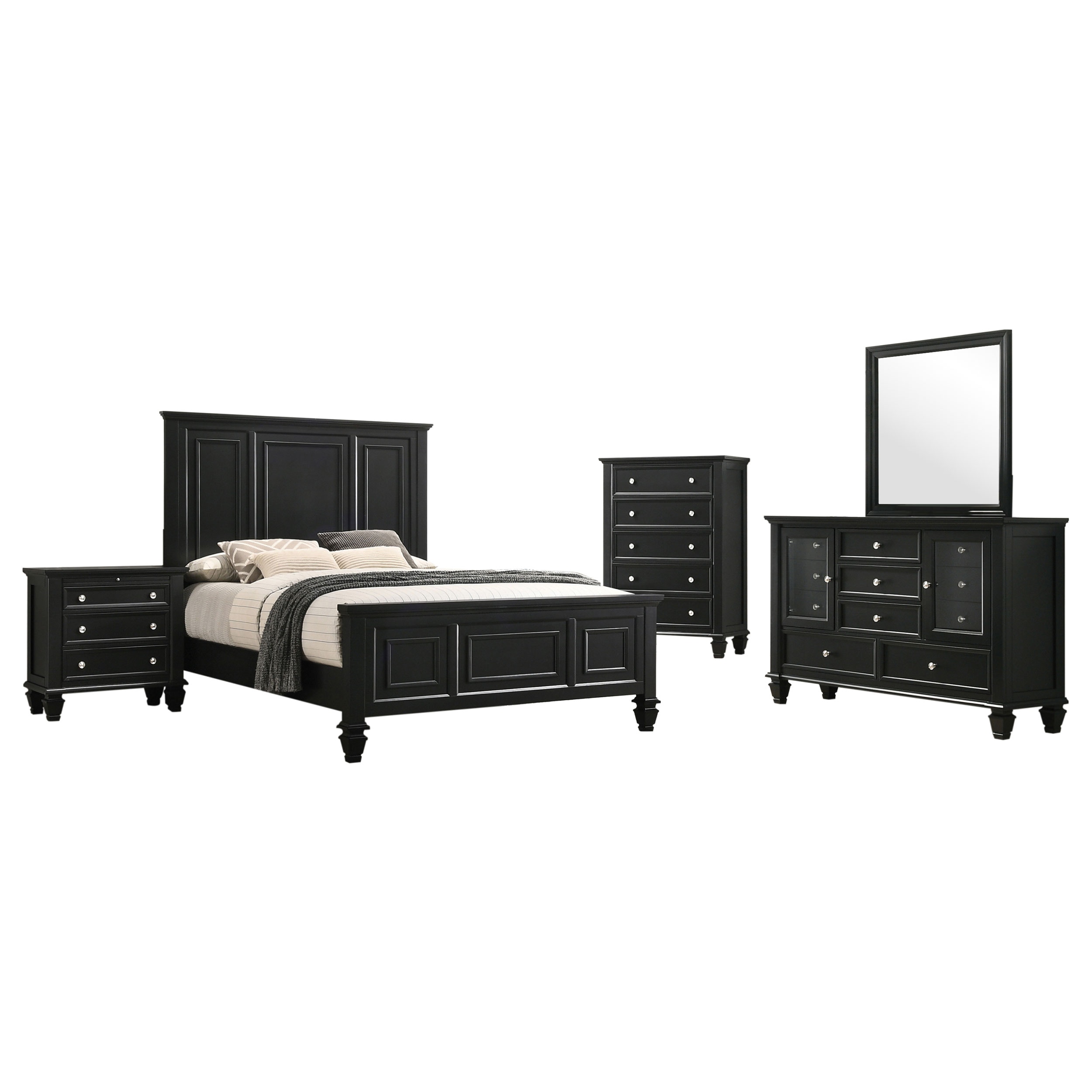 Coaster Bedroom Sandy Beach 5-piece Eastern King Bedroom Set Black
