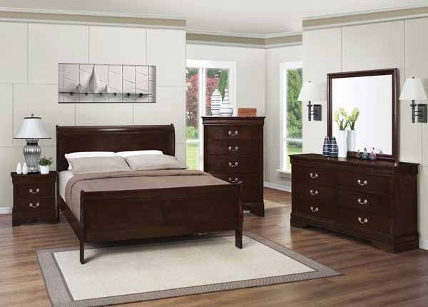 Coaster Bedroom Louis Philippe Wood Queen Sleigh Bed Cappuccino
