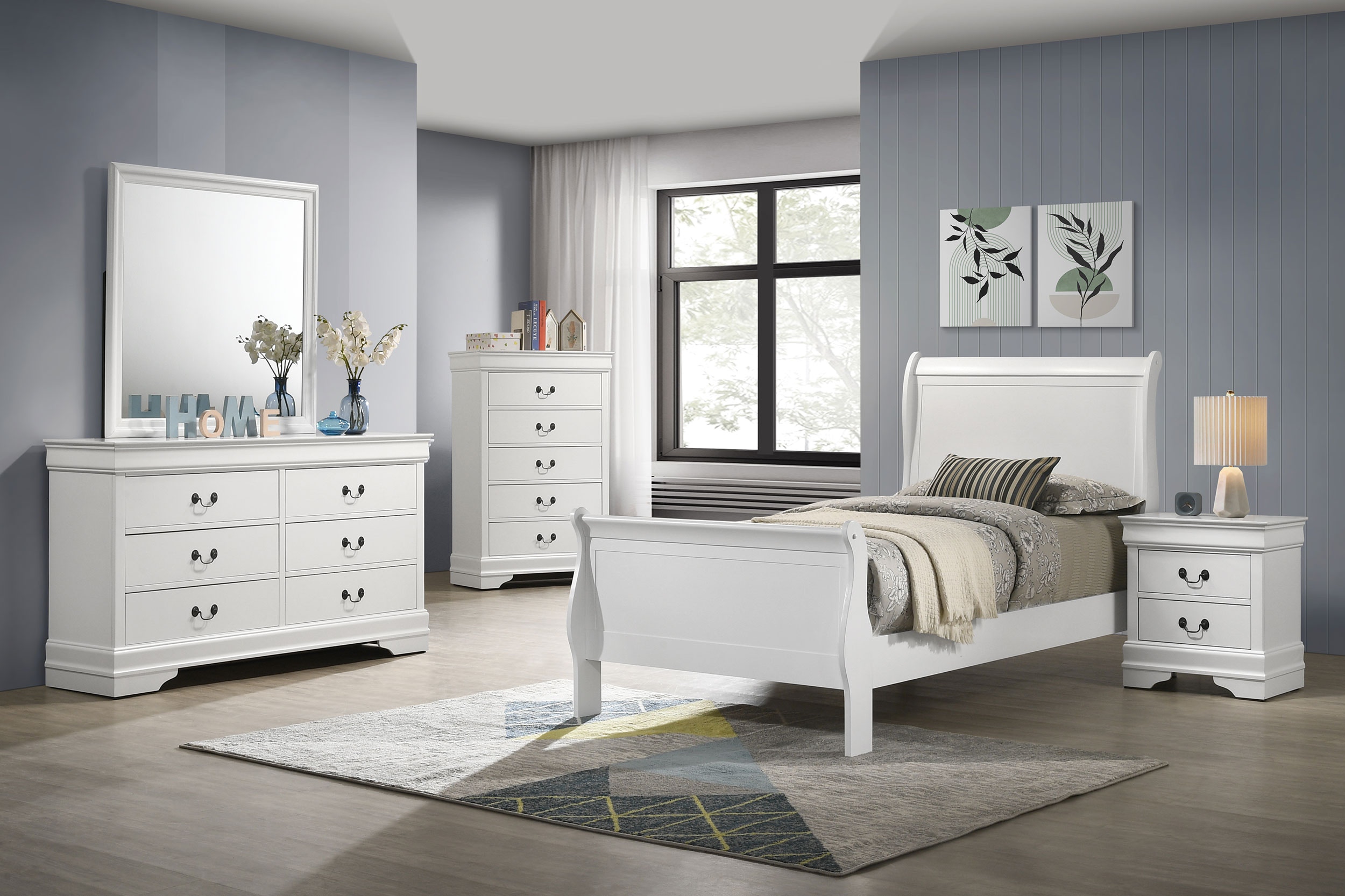 Coaster Louis Philippe 5-piece Twin Bedroom Set White 202441T-S5
