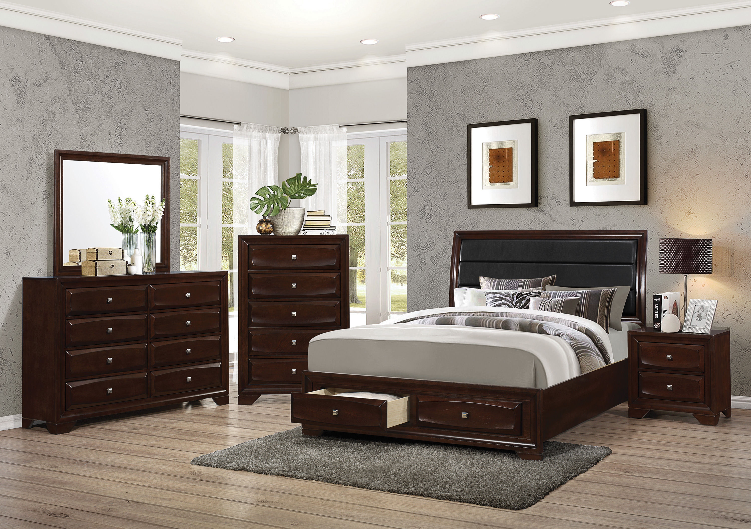 Coaster phoenix contemporary storage shop bed in cappuccino