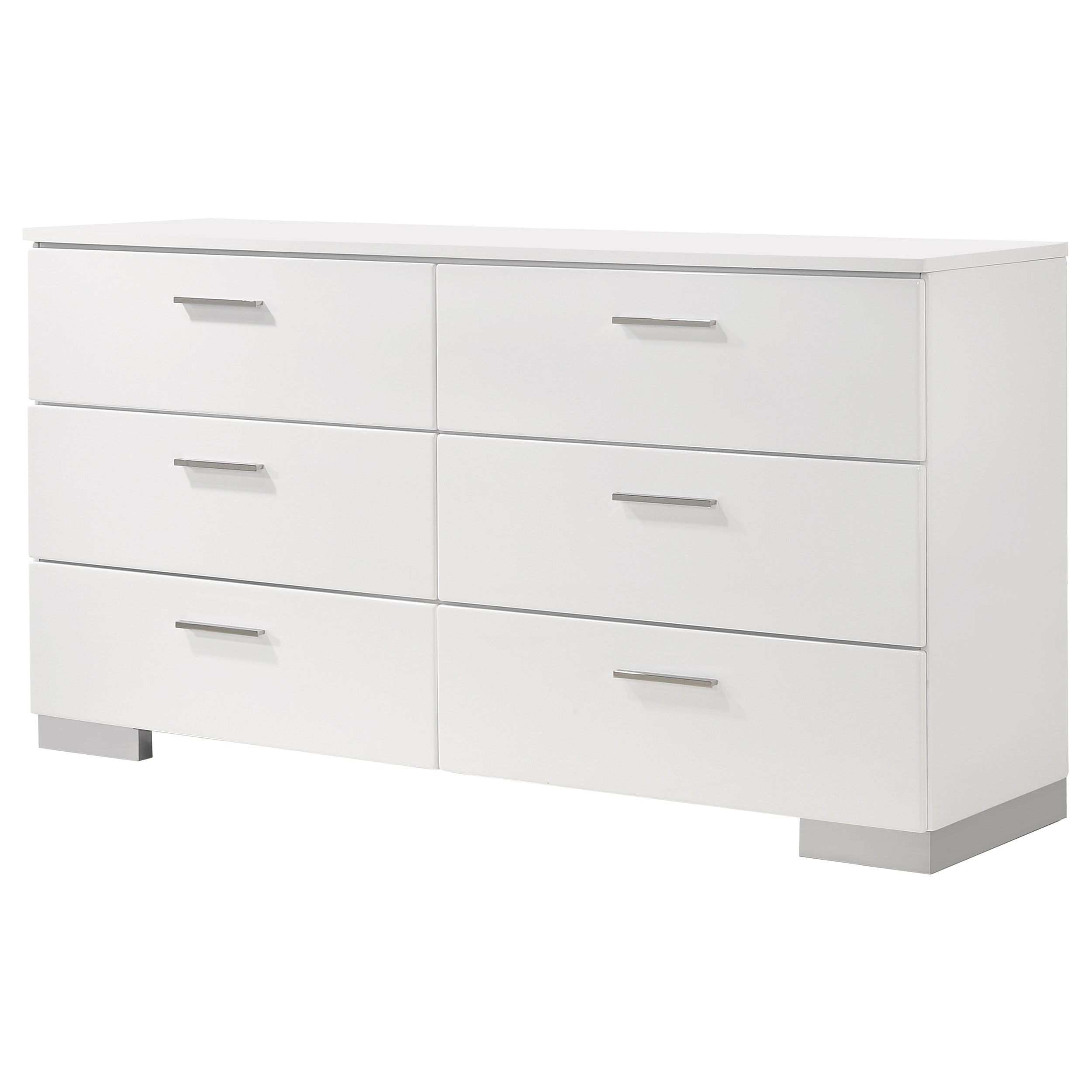 6 drawer dresser white Enloe Dresser White Wood Set of 2 main image 0