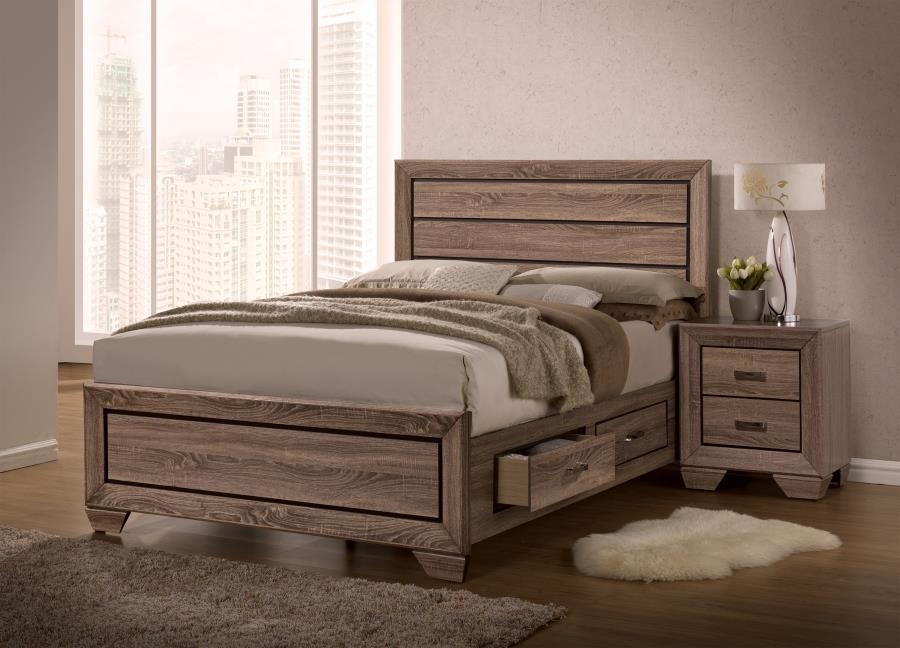  Kauffman 4-piece California King Bedroom Set Washed Taupe 204190KW-S4