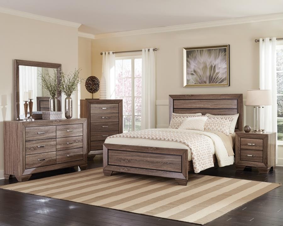 Coaster Kauffman 4-piece California King Bedroom Set Washed Taupe 204191KW-S4