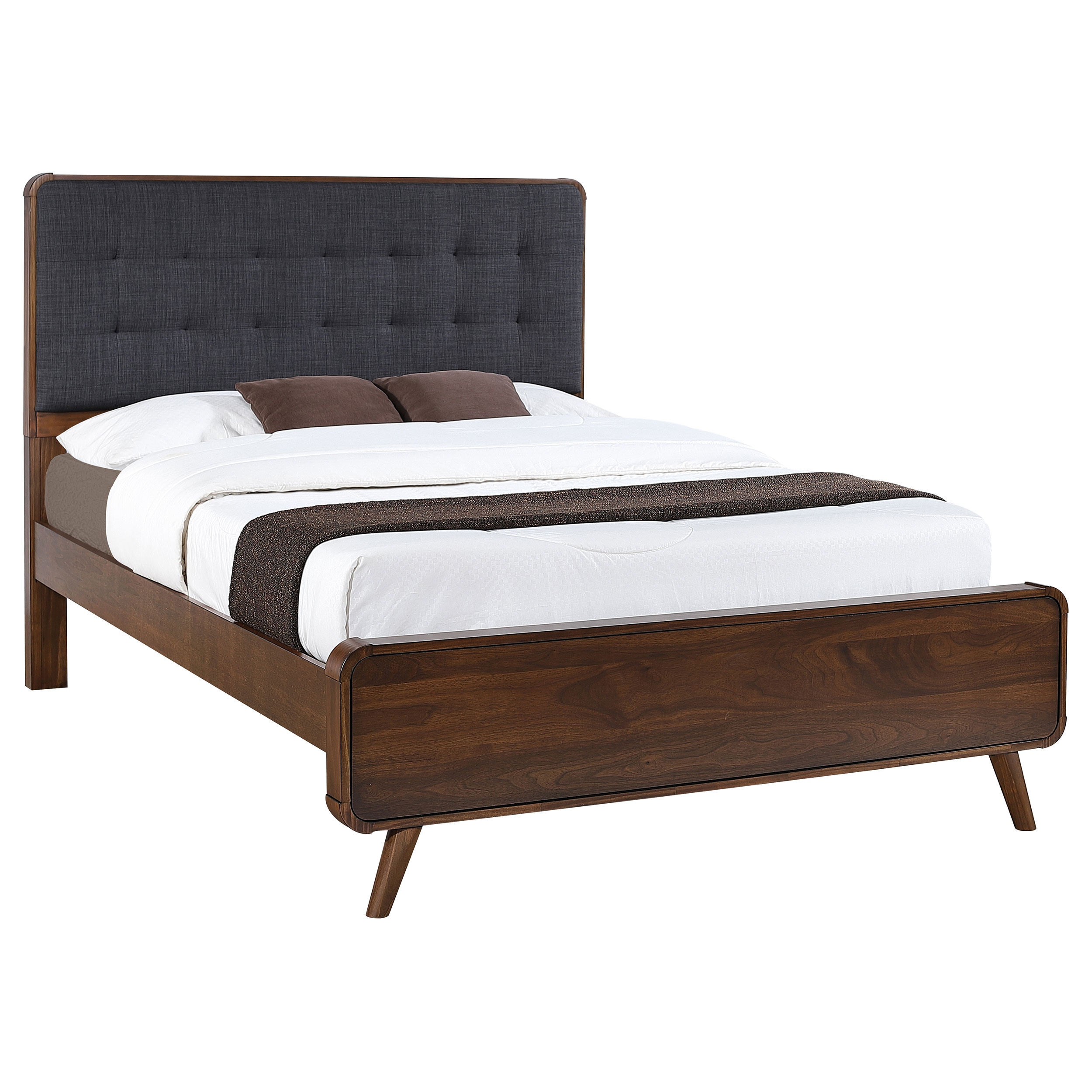 Coaster Bedroom Robyn Wood Queen Platform Bed Dark Walnut 205131Q