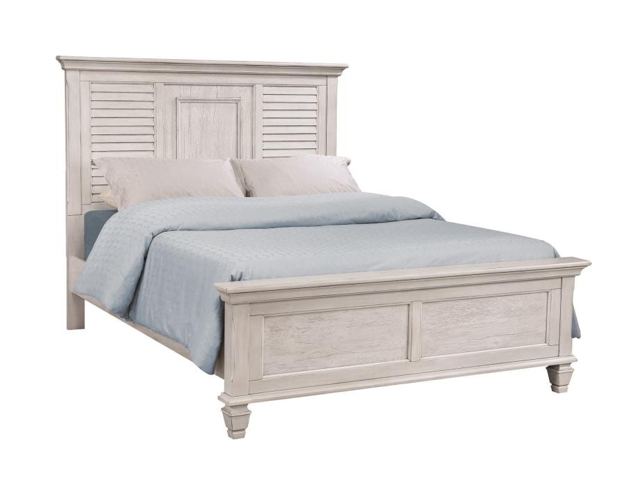 Coaster Bedroom Liza Antique White King Panel Bed COK205331KB