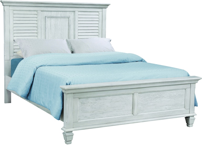 Coaster Franco Antique White Eastern King Bed Box One 205331KEB2 (FB) at Woodstock Furniture & Mattress Outlet