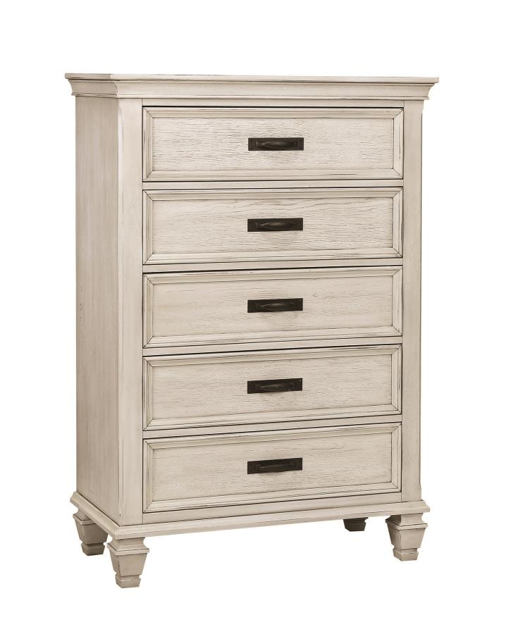 Coaster Furniture Liza White 5 Drawer Chest 205335