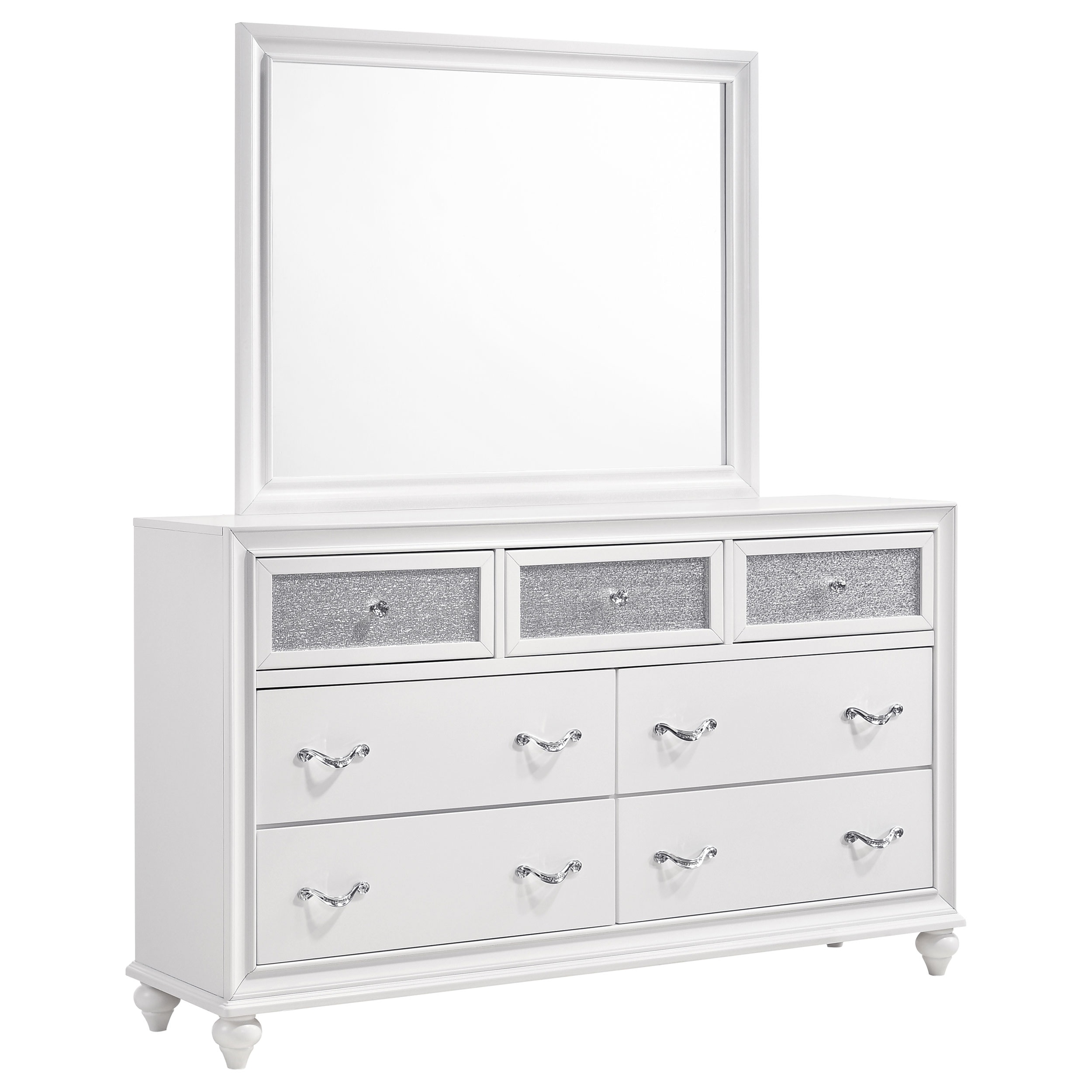Coaster Barzini 7-drawer Dresser With Mirror White 205893M