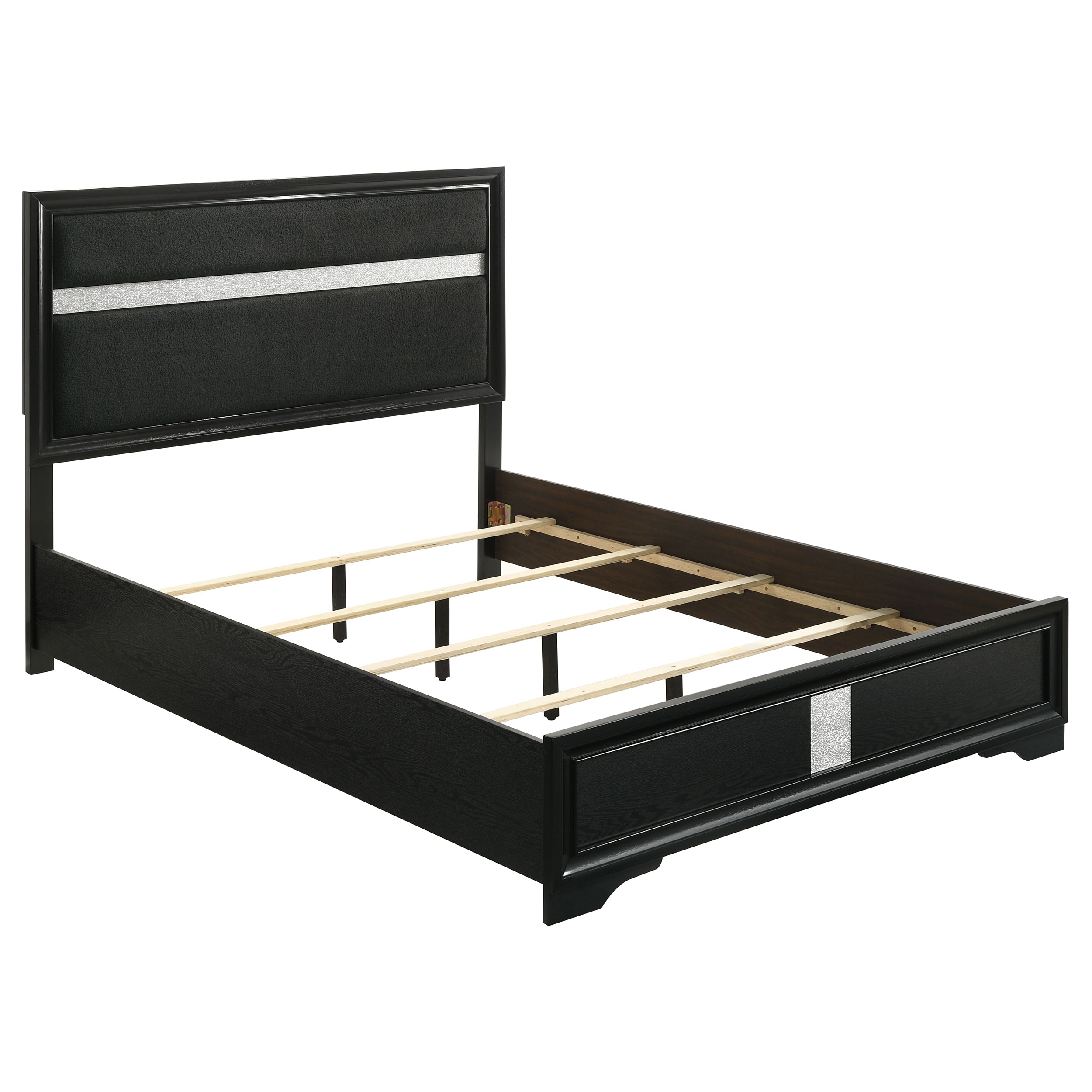 Coaster Miranda 54-inch Upholstered Eastern King Panel Bed Black 206360KE