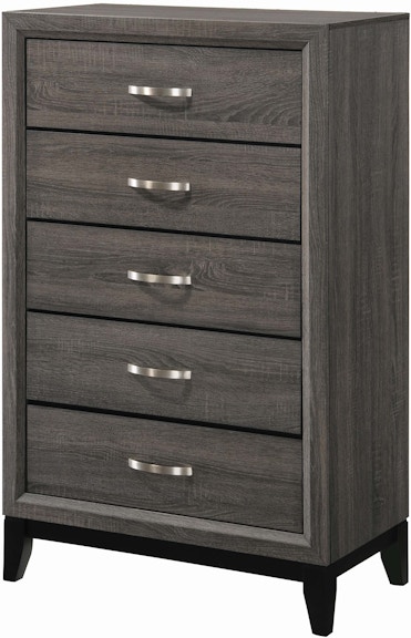 Coaster Watson Grey 5 Drawer Chest 212425 at Woodstock Furniture & Mattress Outlet