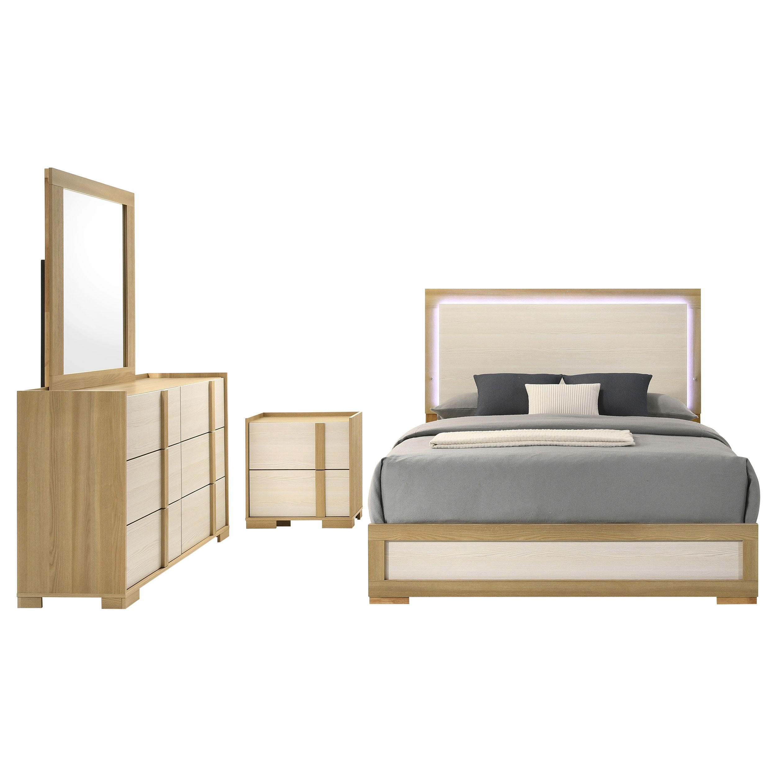 Coaster Bedroom Hyland 4-piece Queen Bedroom Set Natural 215651Q