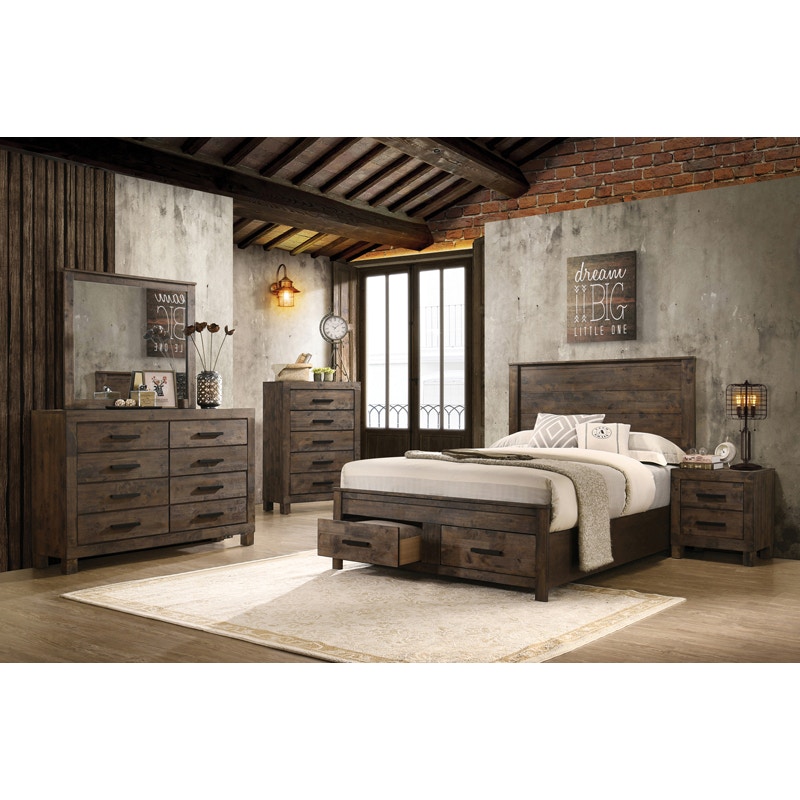 Coaster Bedroom Woodmont 5 piece California King Bedroom Set Golden Brown 222631KW S5 Furniture