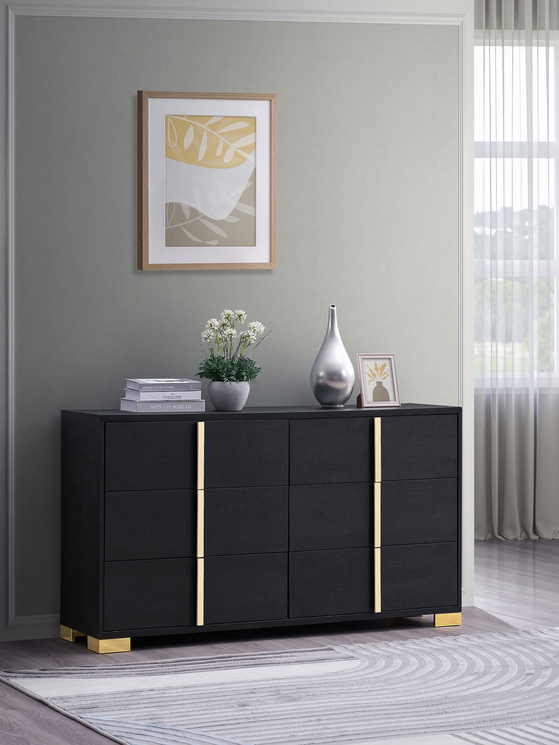 Coaster Bedroom Marceline 6-drawer Dresser Black 222833 - Payless Furniture  - Great Falls, MT