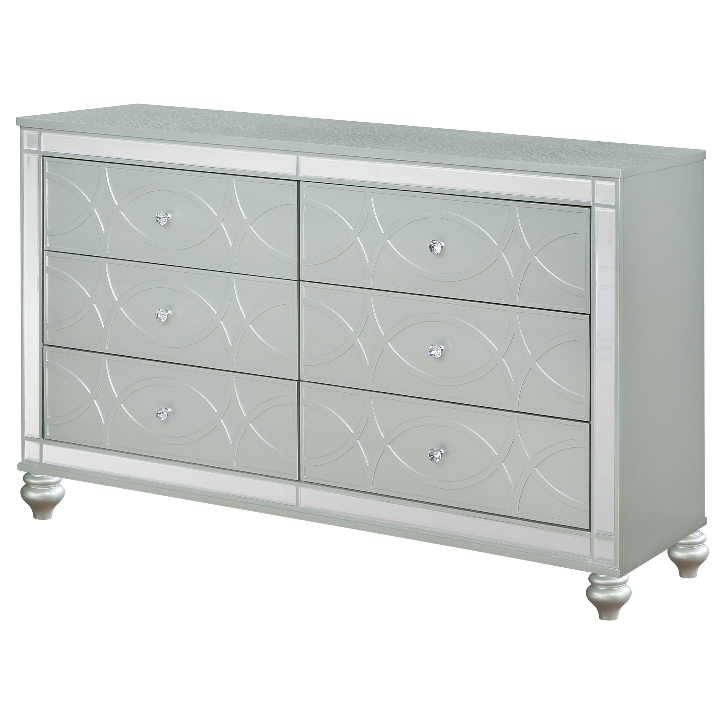 Coaster Bedroom Gunnison 6-drawer Dresser Silver Metallic