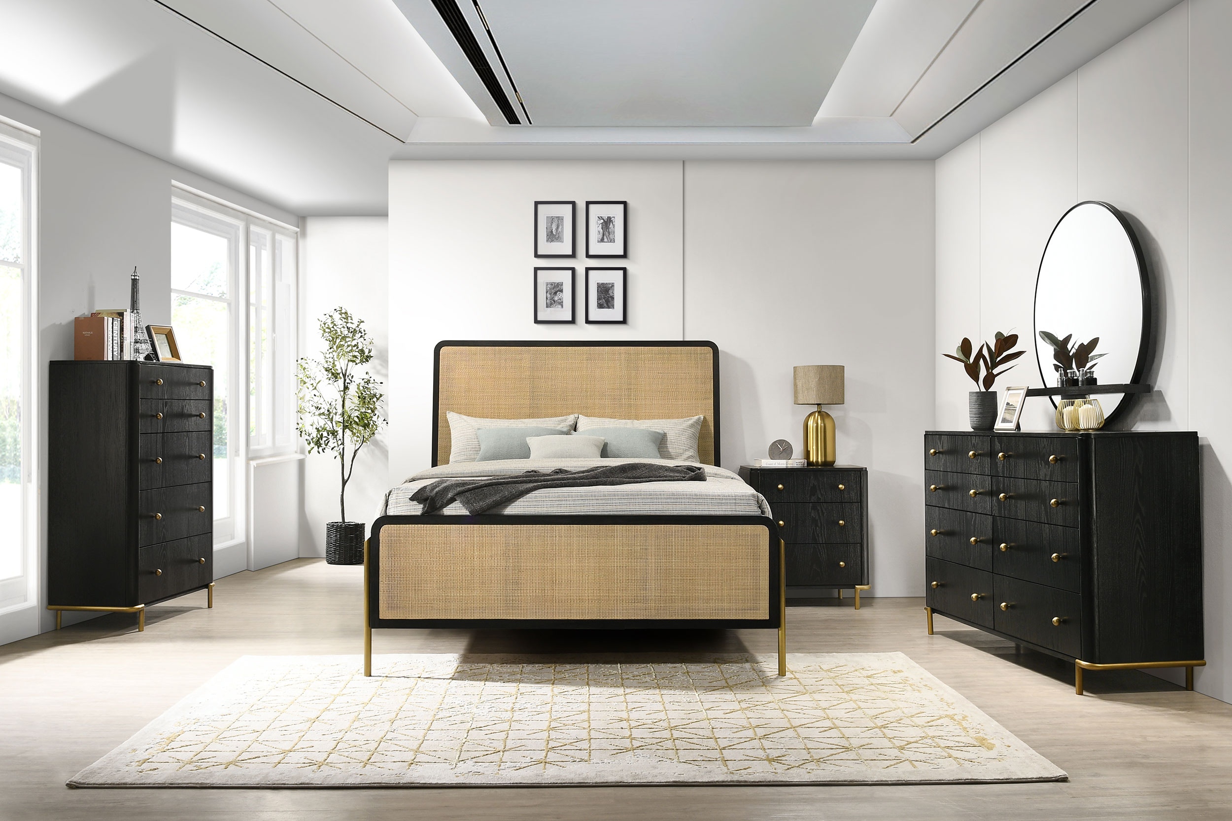 Coaster Arini 5-piece Queen Bedroom Set Black And Natural 224330Q-S5
