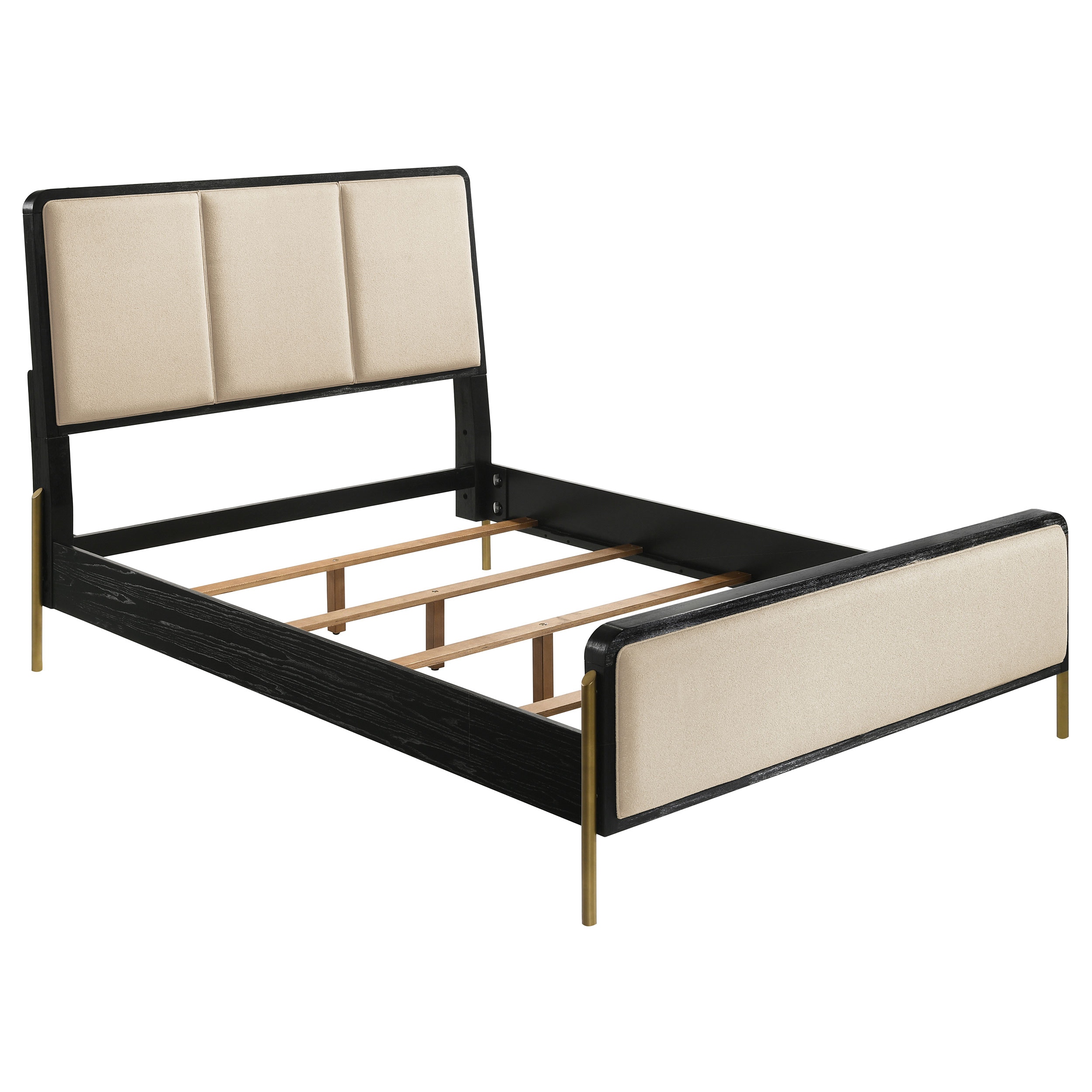 Coaster Arini 56-inch Eastern King Panel Bed Cream And Black 224331KECRM