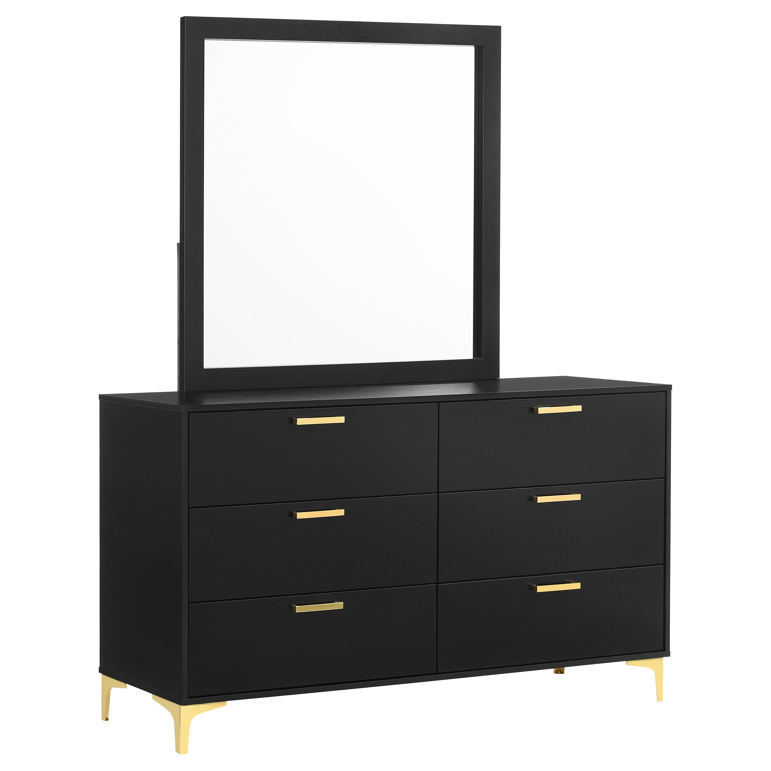 Coaster Kendall 6-drawer Dresser With Mirror Black 224453M