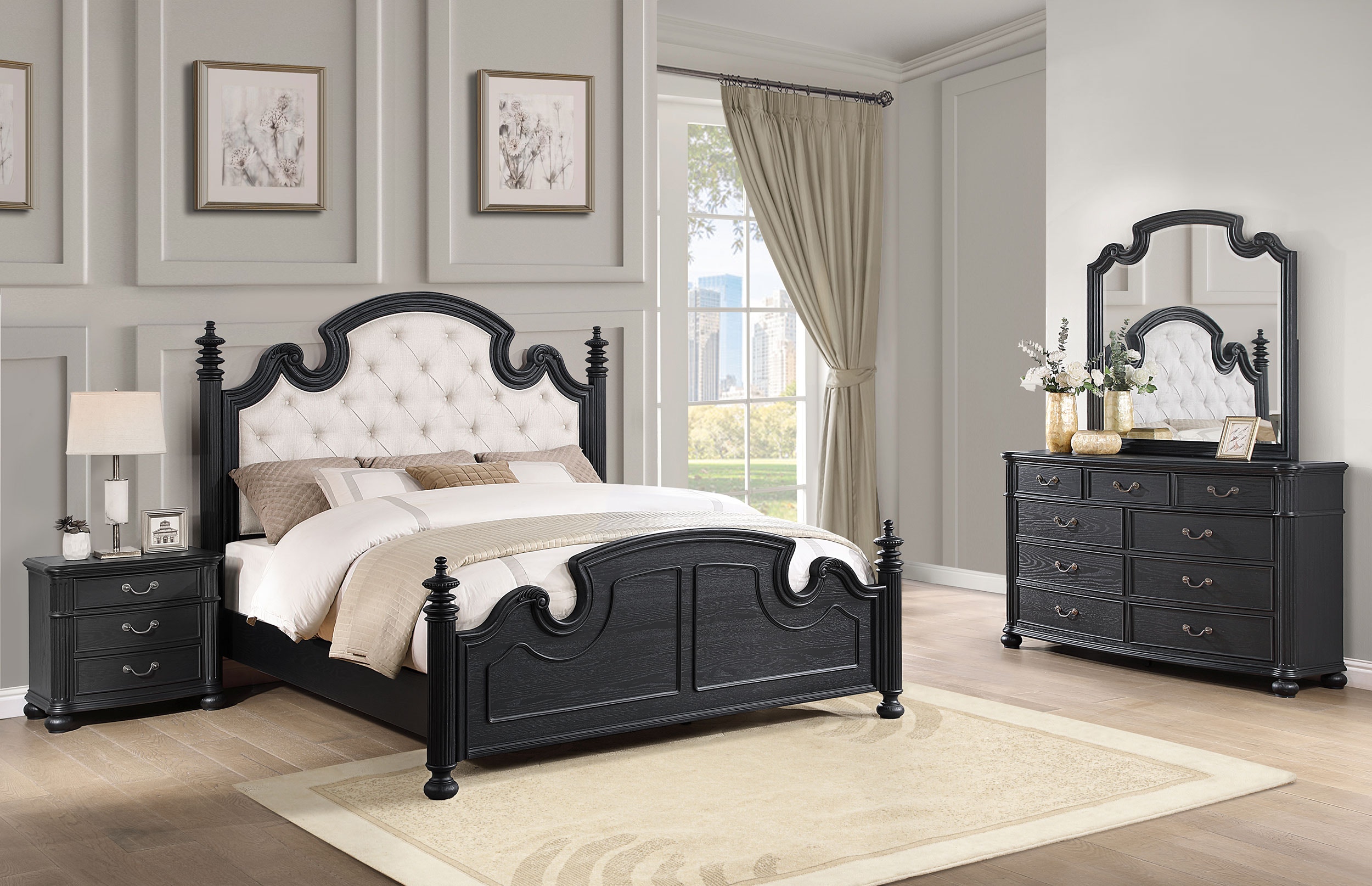 Coaster Bedroom Celina 4-piece Eastern King Bedroom Set Black
