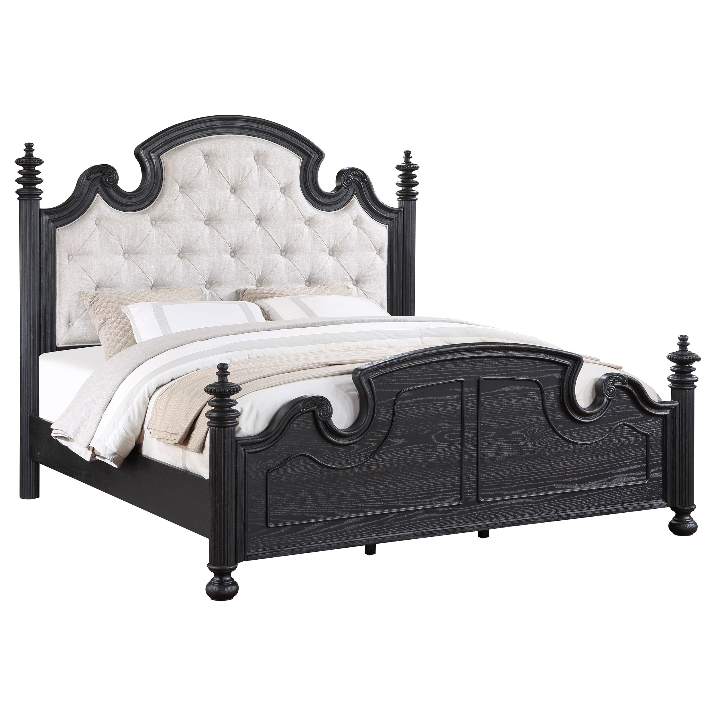 Cecily♡ Coaster Bedroom Celina Wood Queen Poster Bed Black 224761Q