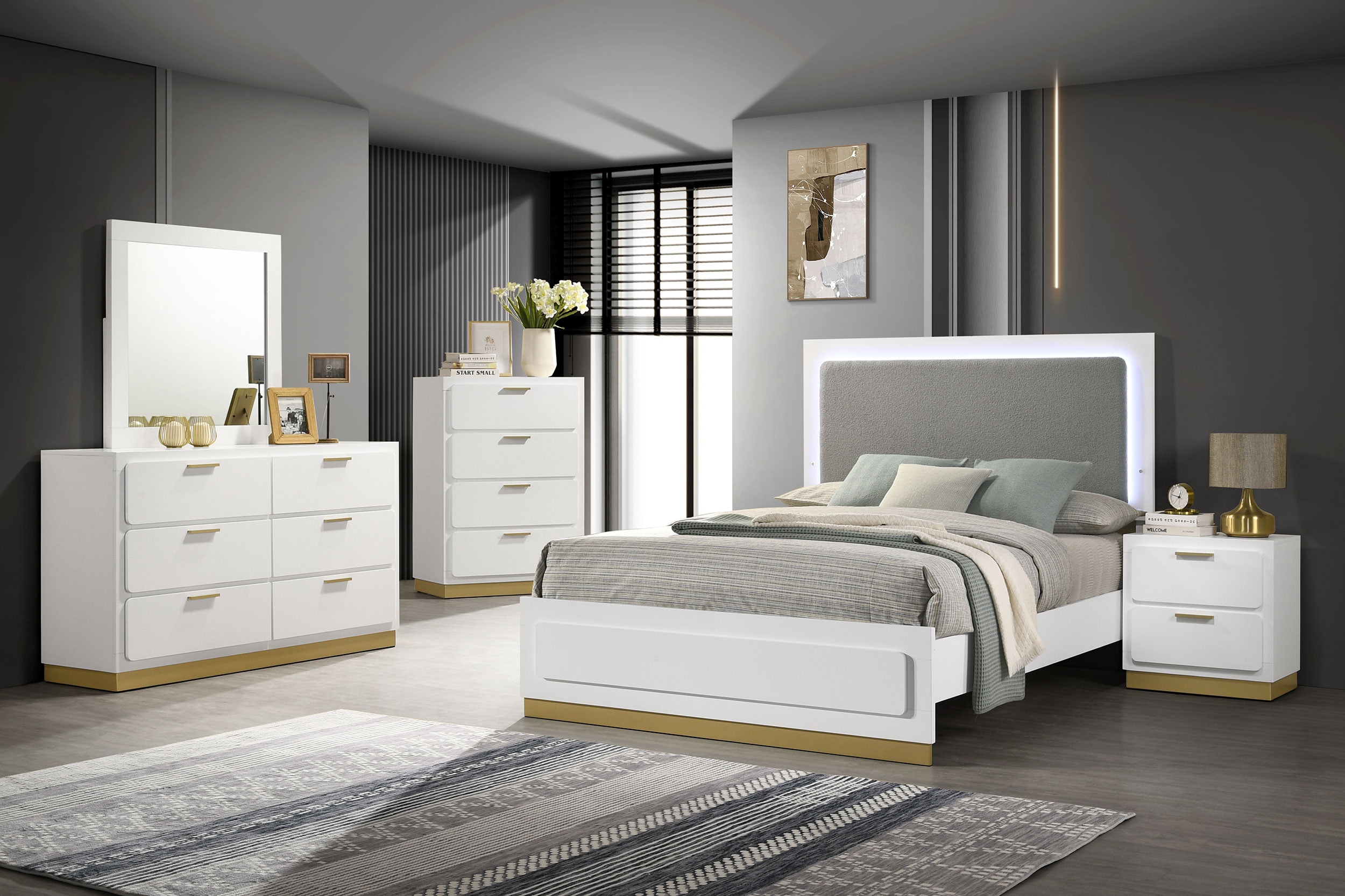 Coaster Bedroom Caraway 5-piece Queen Bedroom Set White 224771Q-S5