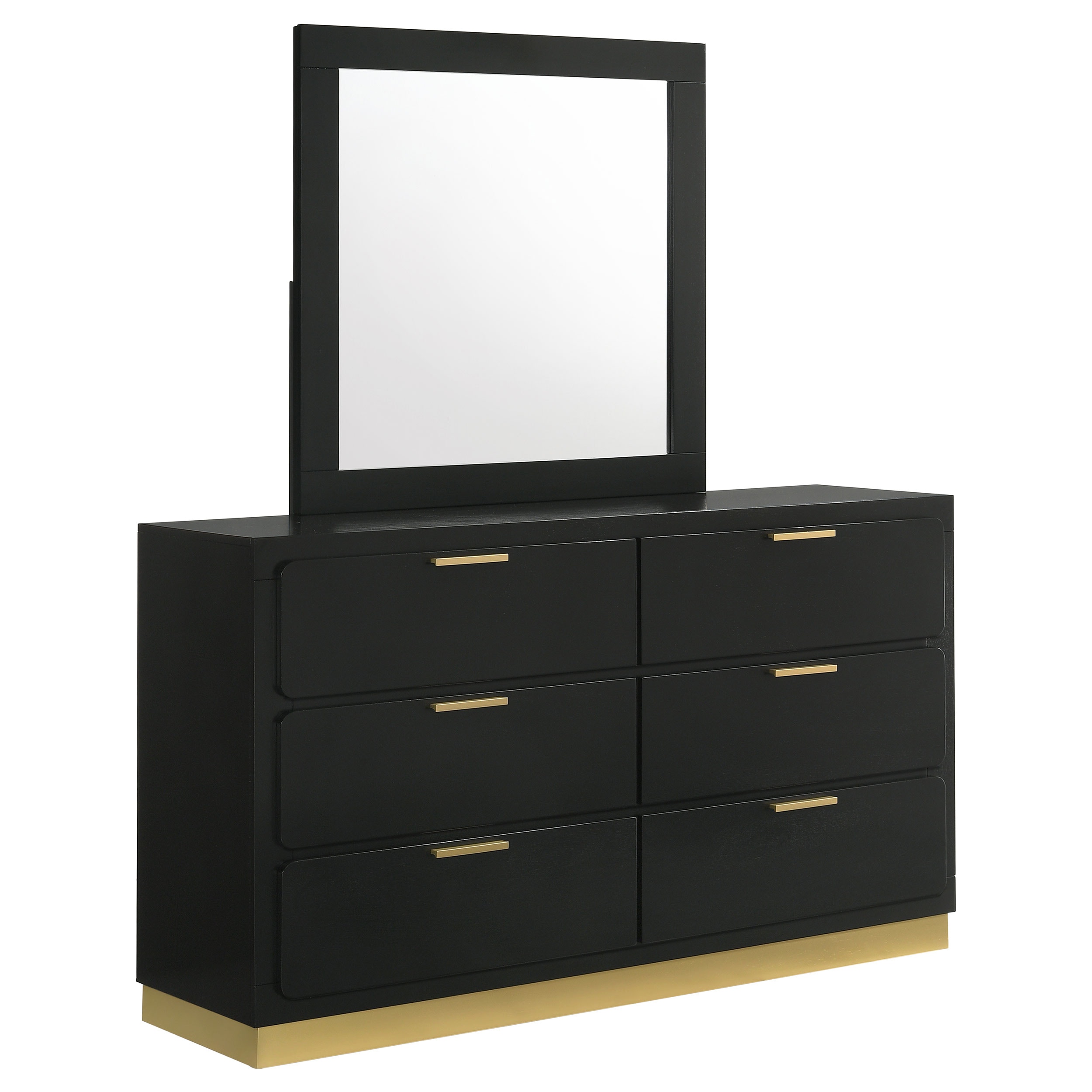 Coaster Caraway 6-drawer Dresser With Mirror Black 224783M