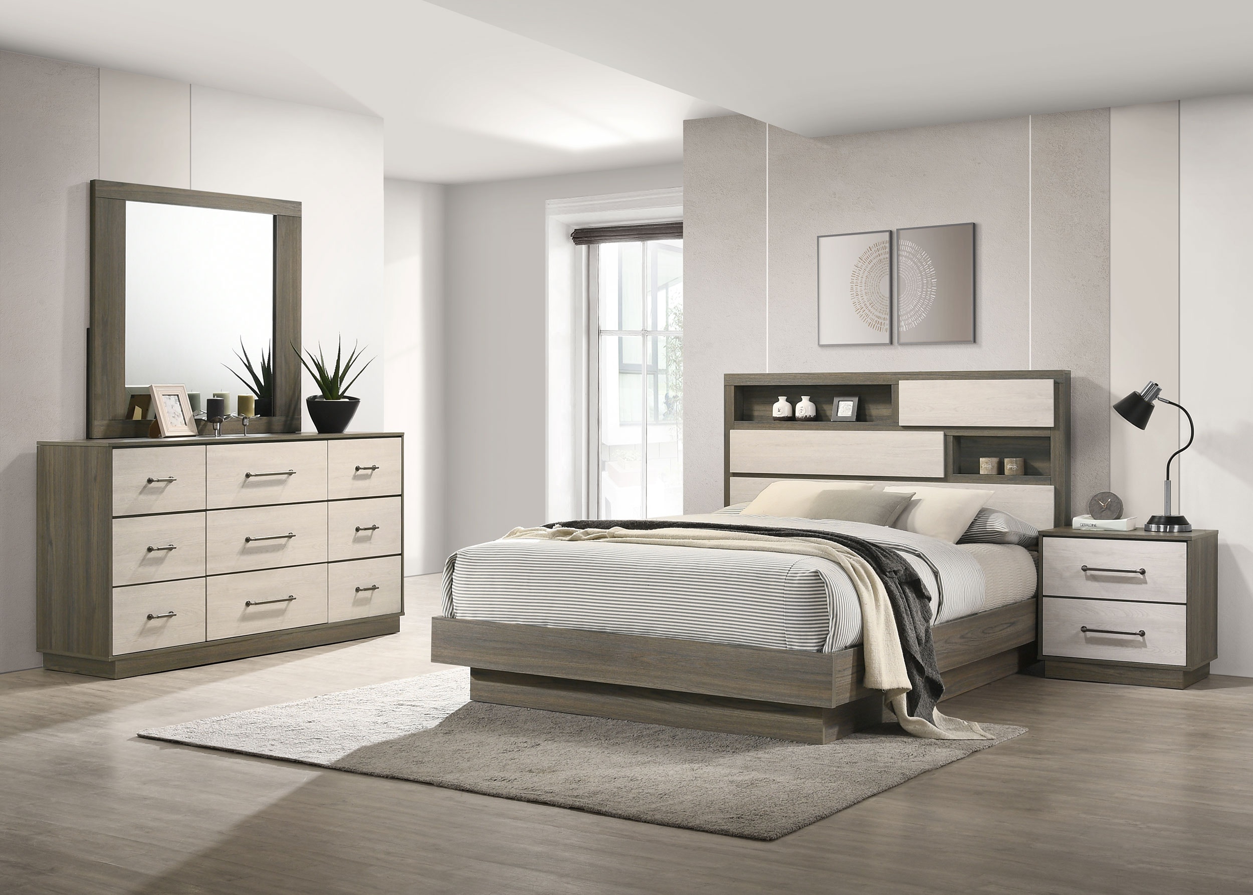 Coaster Bedroom Fenwick 4-piece Queen Bedroom Set Grey Oak