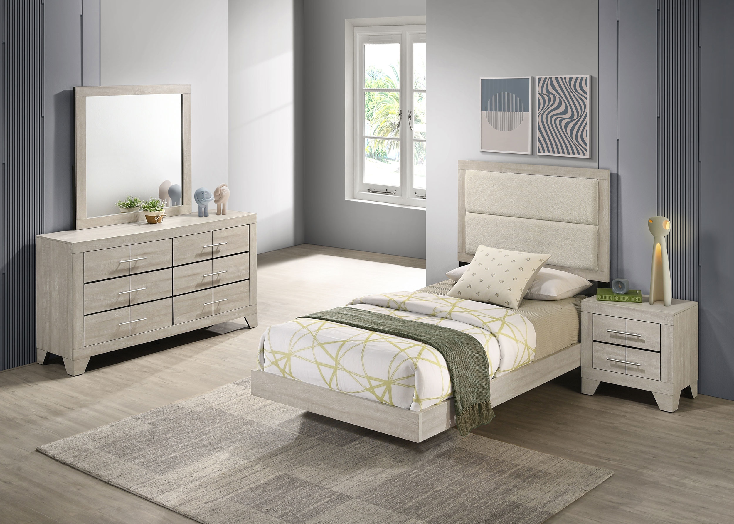 Ｙ.A:Raison D'Etre ５点セット Coaster Bedroom Trenton 4-piece Twin Bedroom Set Rustic Cream