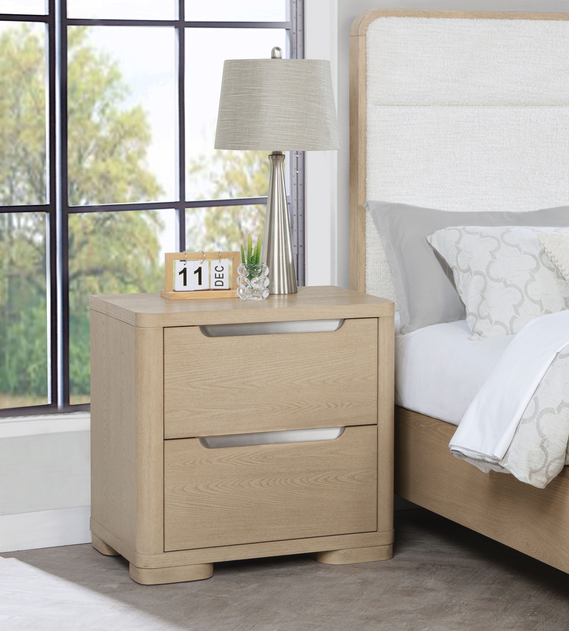 Coaster Bedroom Ladera 2-drawer Nightstand Bedside Table Light Elm