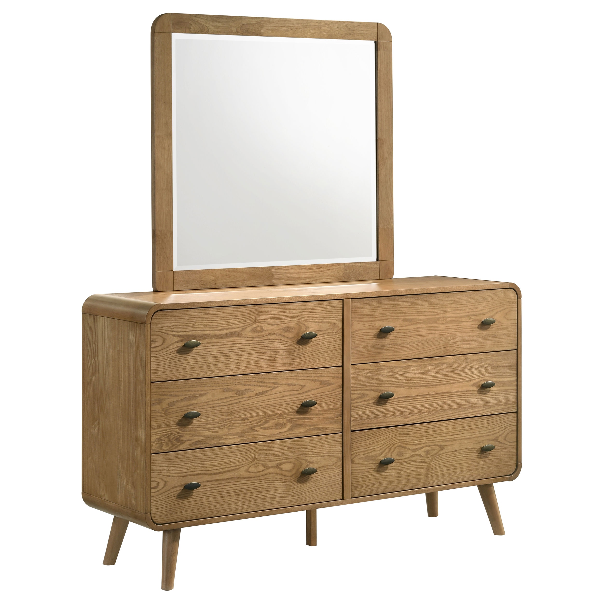 Coaster Robyn 6-drawer Bedroom Dresser And Mirror Light Ash 225093M