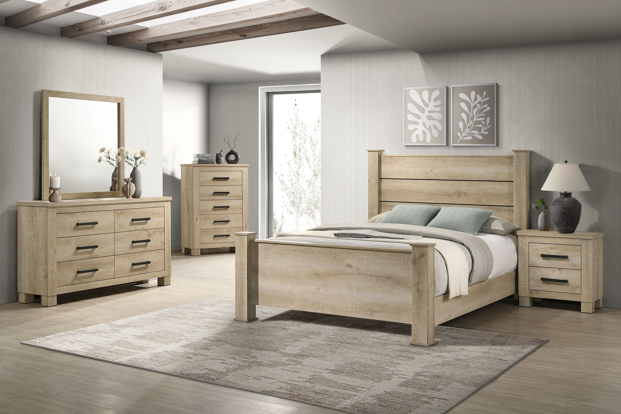 Coaster Oakglen 5-piece Eastern King Bedroom Set Weathered Oak 225101KE-S5