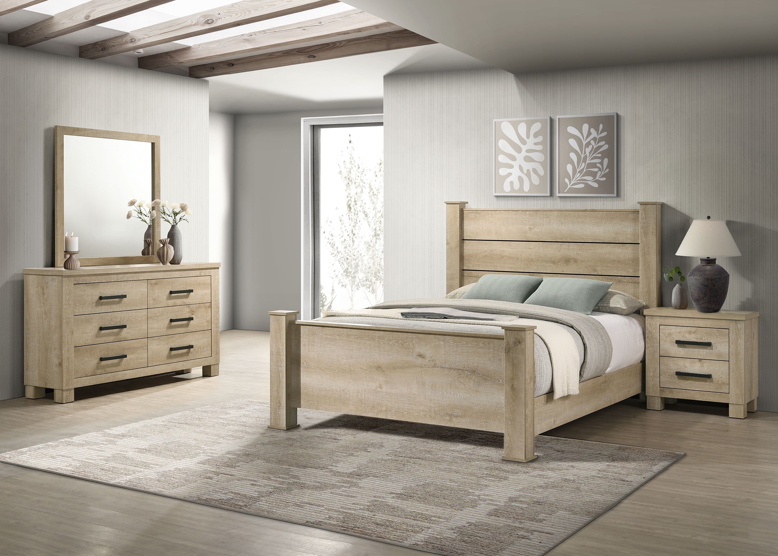 Coaster Oakglen 4-piece Queen Bedroom Set Weathered Oak 225101Q-S4