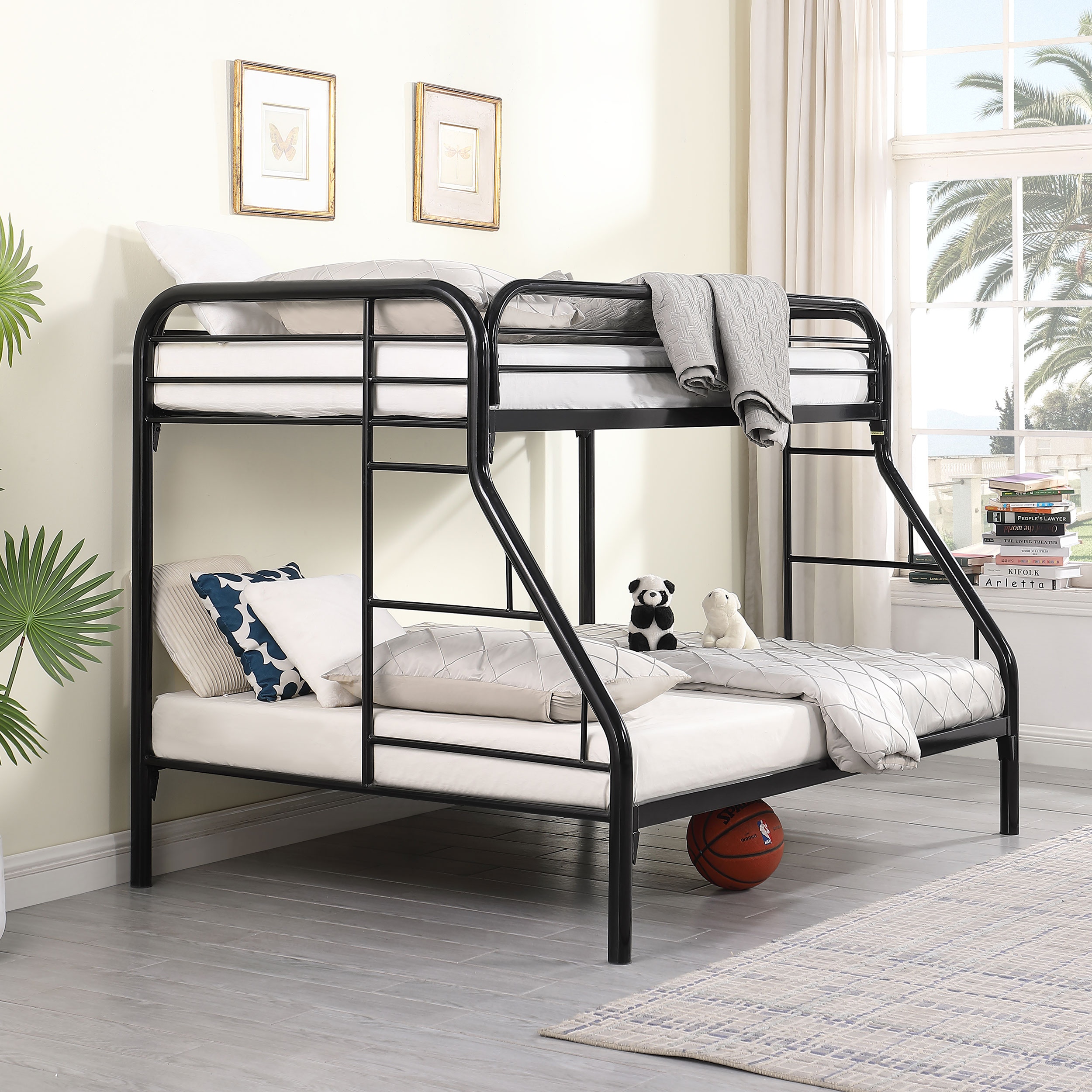 Coaster Bedroom Morgan Metal Twin Over Full Bunk Bed Black