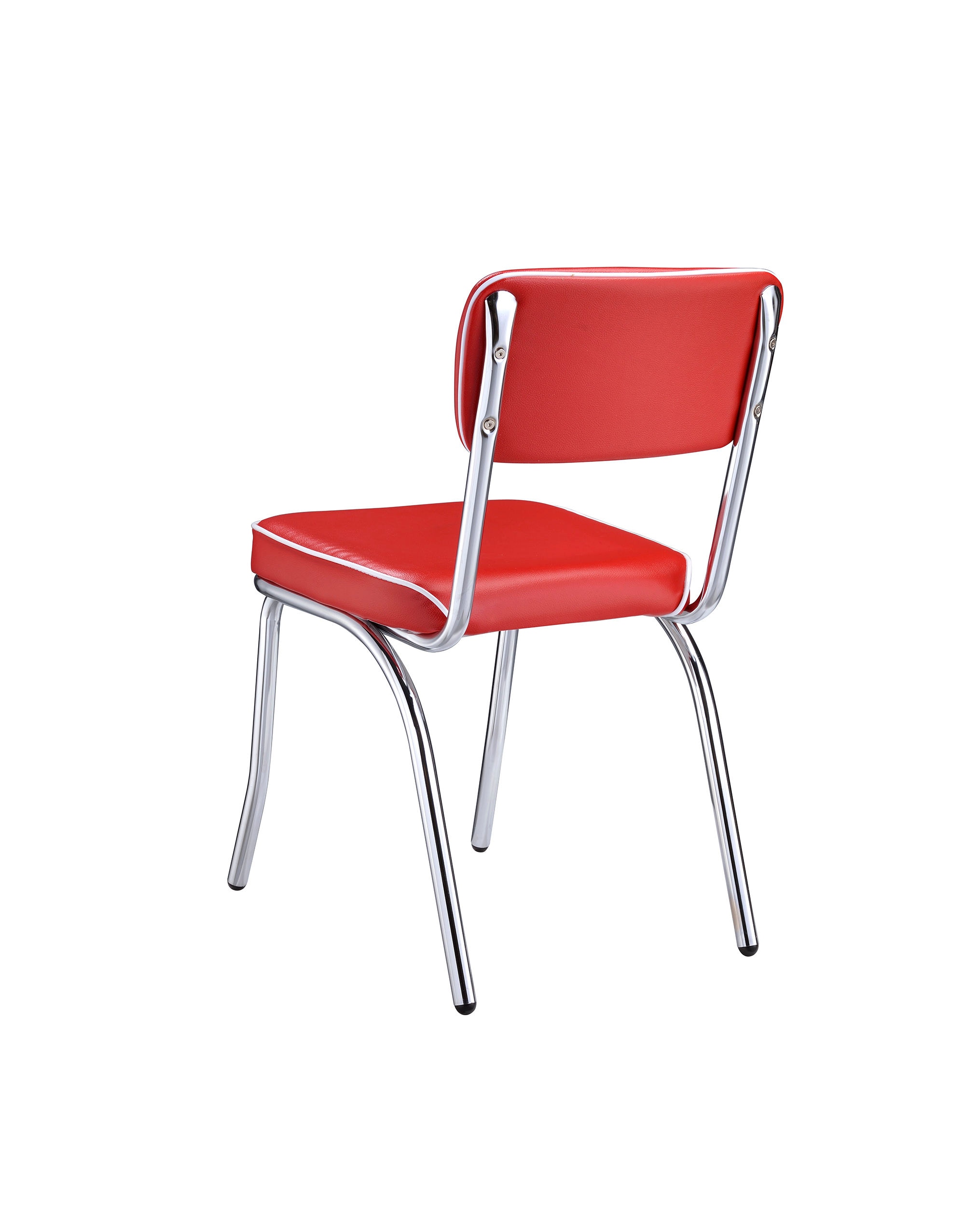 Coaster Dining Room Retro Red And Chrome Dining Chair 2450R Furniture