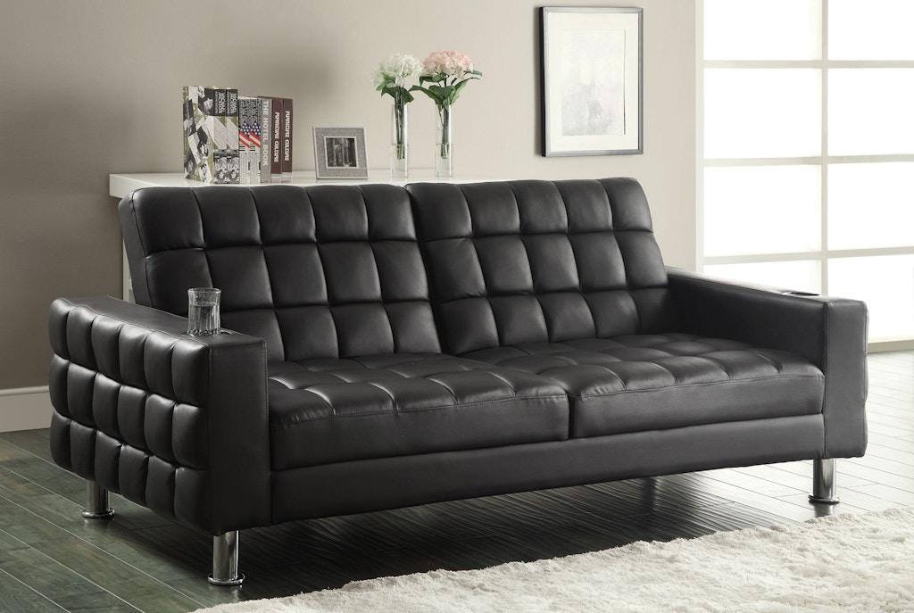 clarke faux leather sofa bed