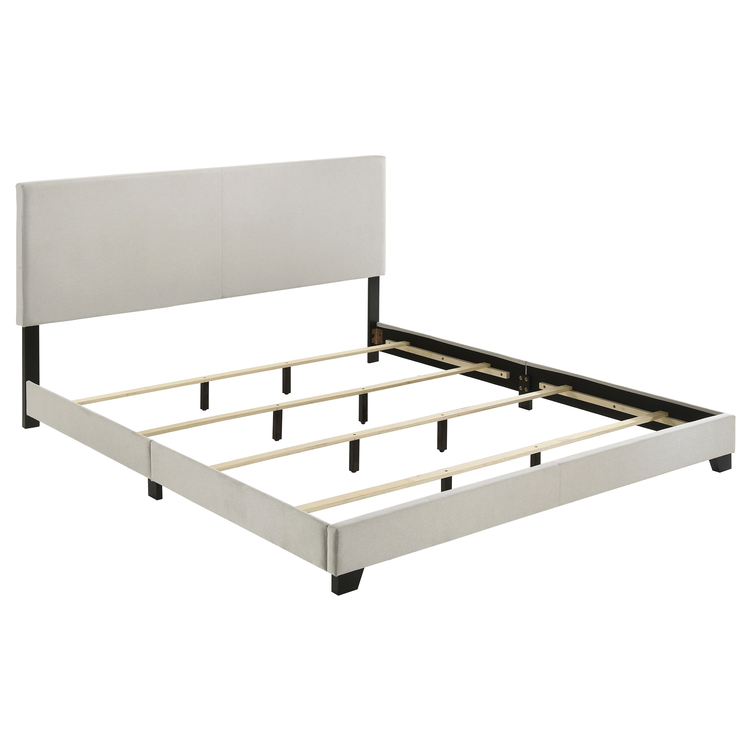  Dorian Fabric Upholstered California King Panel Bed Cream 