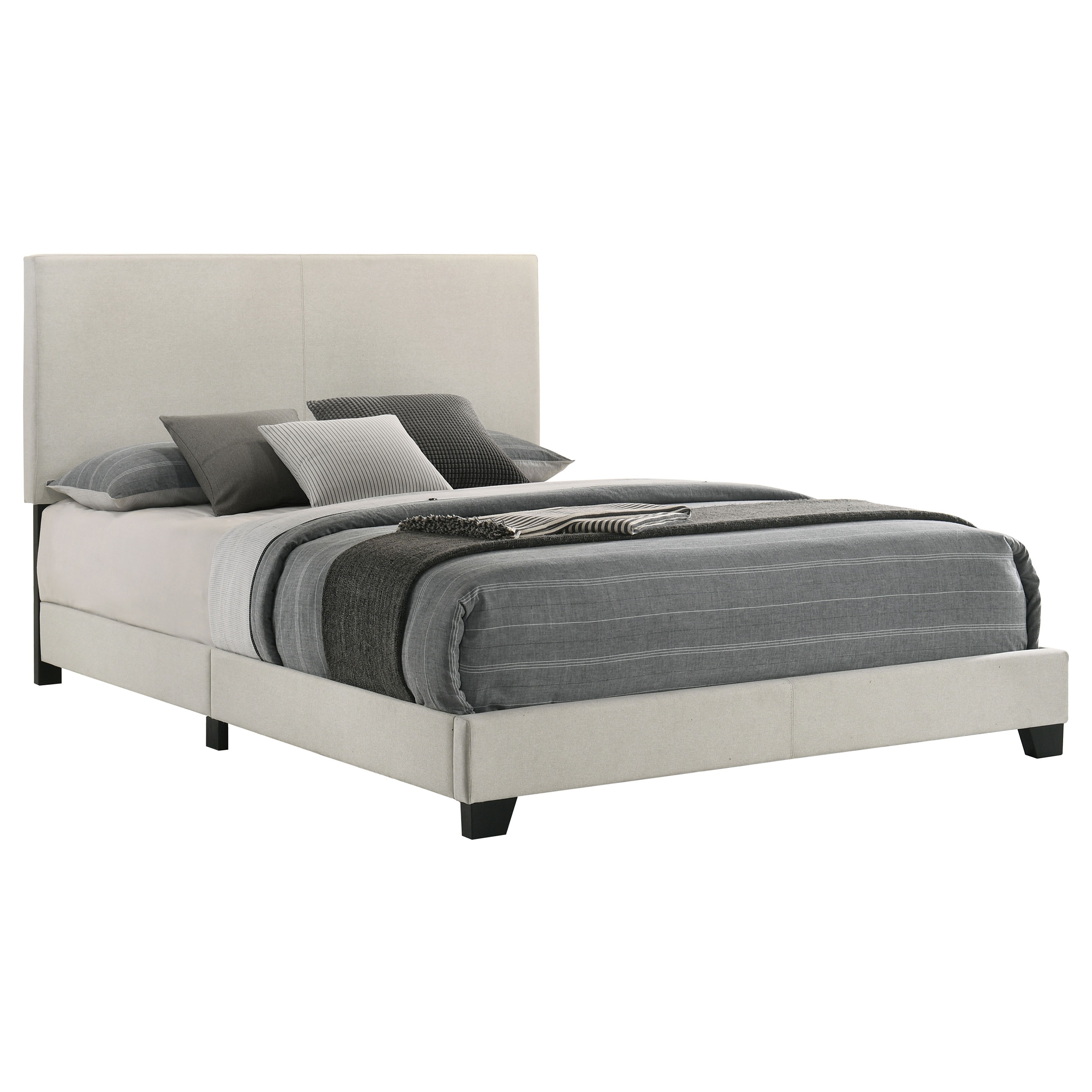  Dorian Fabric Upholstered Queen Panel Bed Cream 