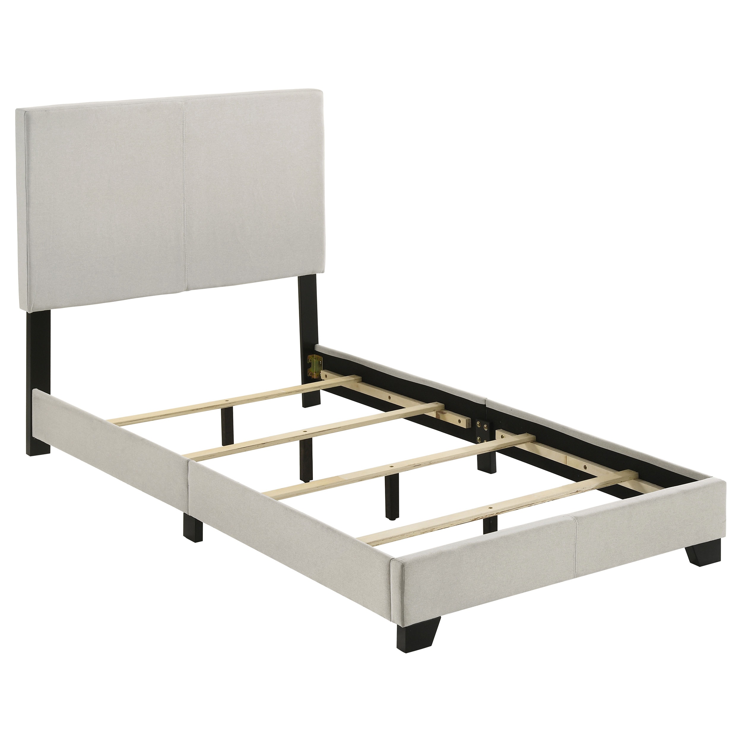 Dorian Fabric Upholstered Twin Panel Bed Cream 