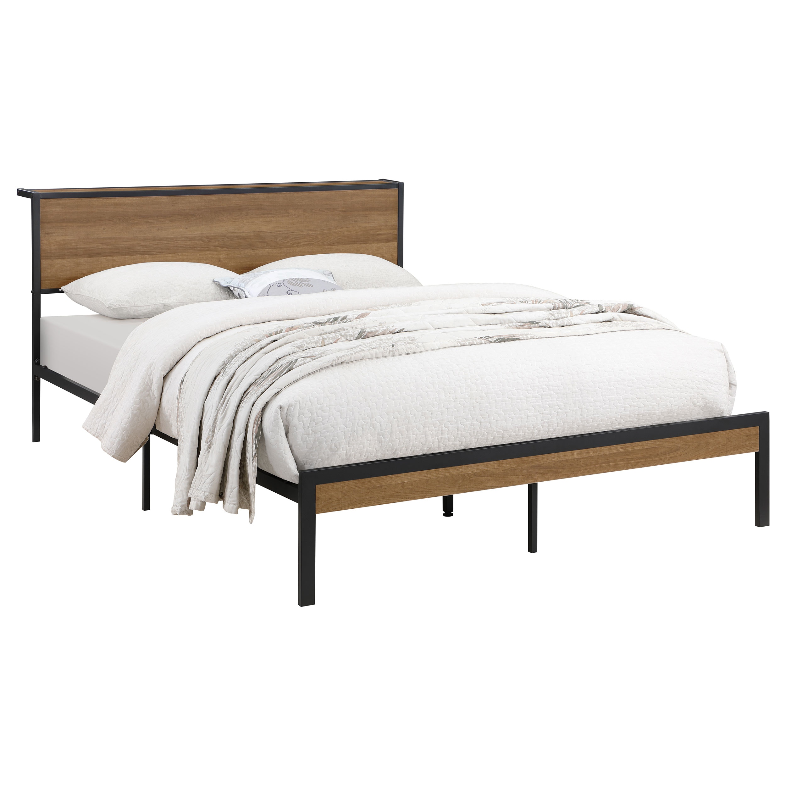 Coaster Bedroom Ricky Metal Full Panel Bed Light Oak 302144F