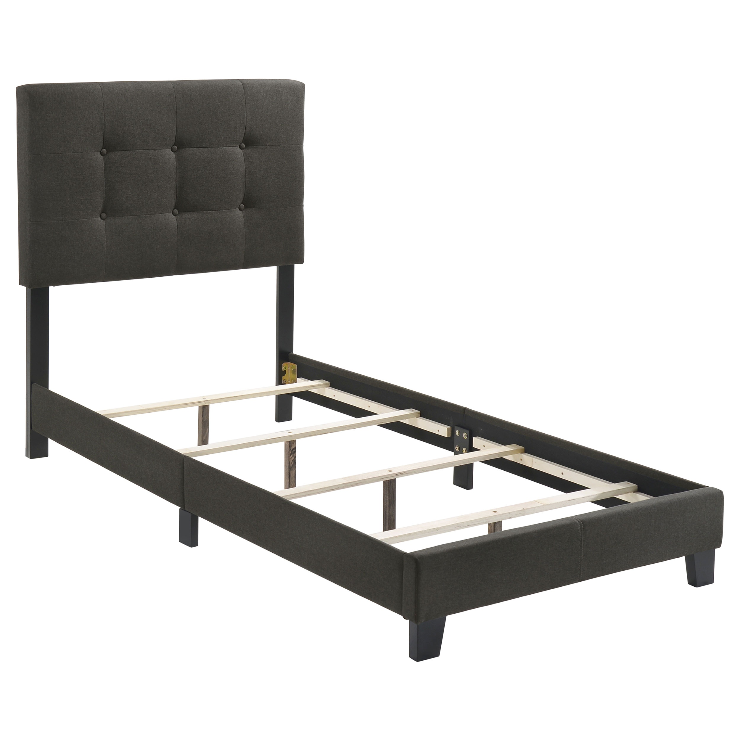 Coaster Mapes Upholstered Twin Panel Bed Charcoal 305746T