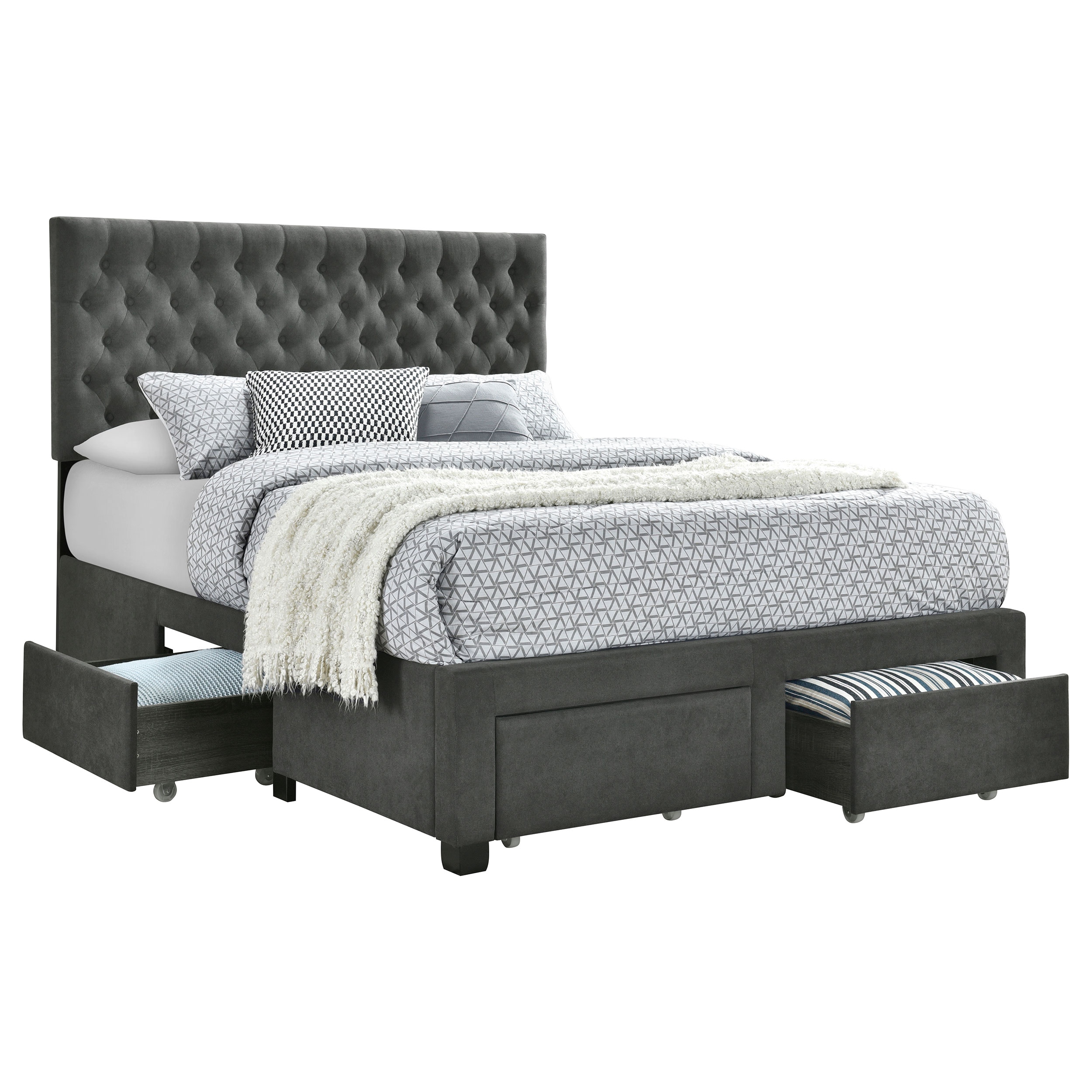 Coaster Bedroom Soledad Upholstered Eastern King Storage Panel Bed
