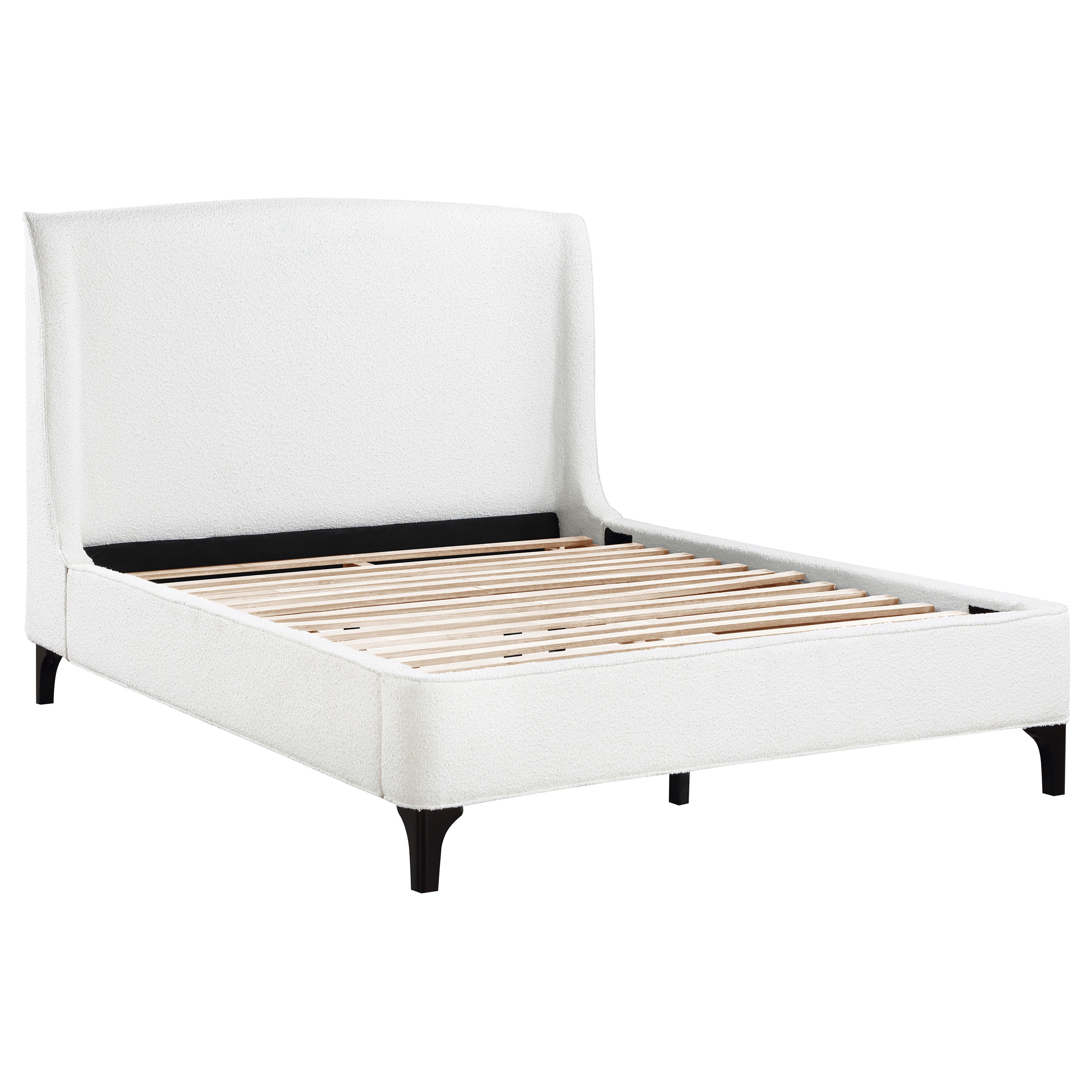 Coaster Mosby Upholstered Queen Wingback Bed Snow 306020Q