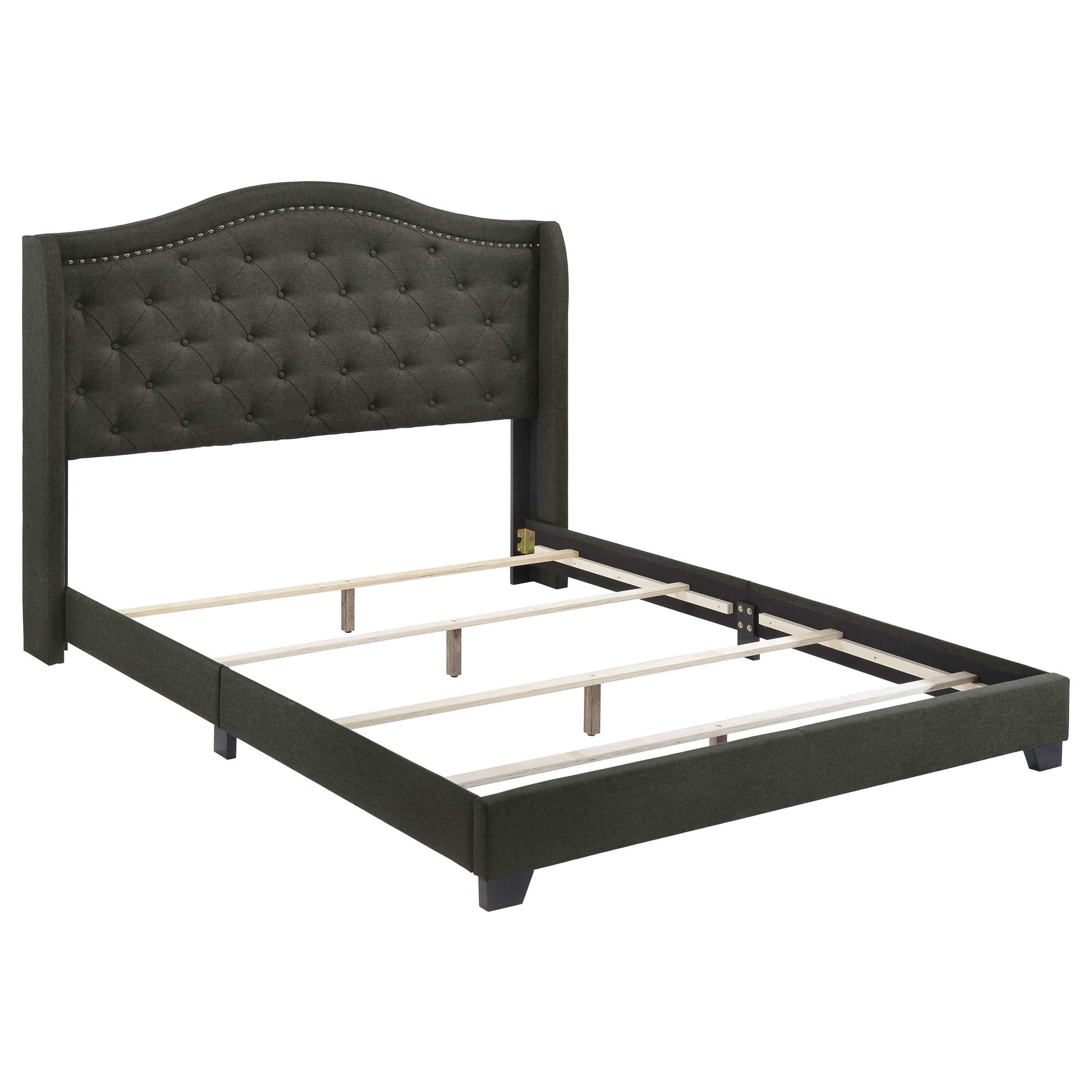 Coaster Sonoma Upholstered Eastern King Wingback Bed Grey 310072KE