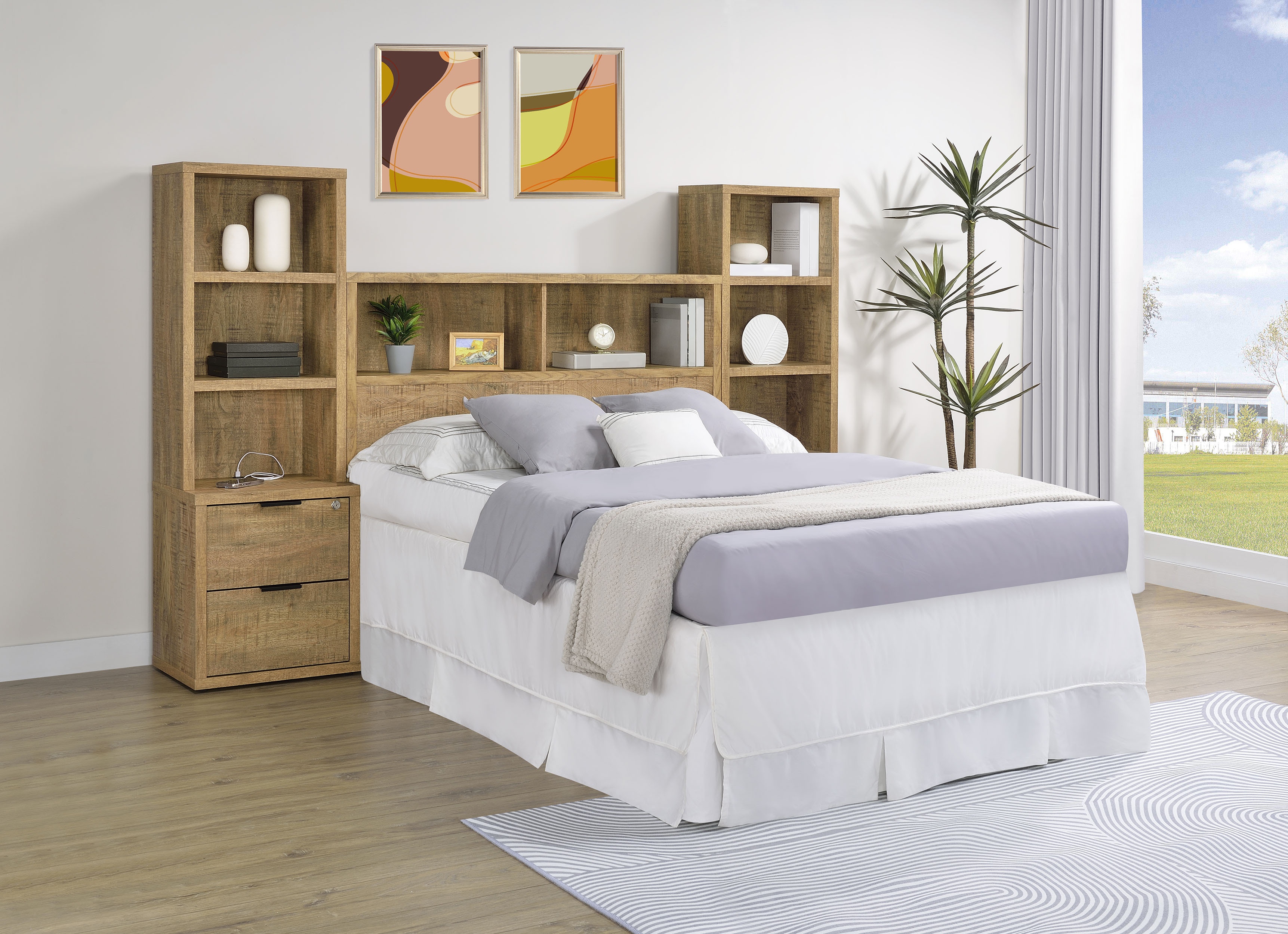  Westpark 3-piece Full Bedroom Set Bookcase Headboard Mango 315901F-SET