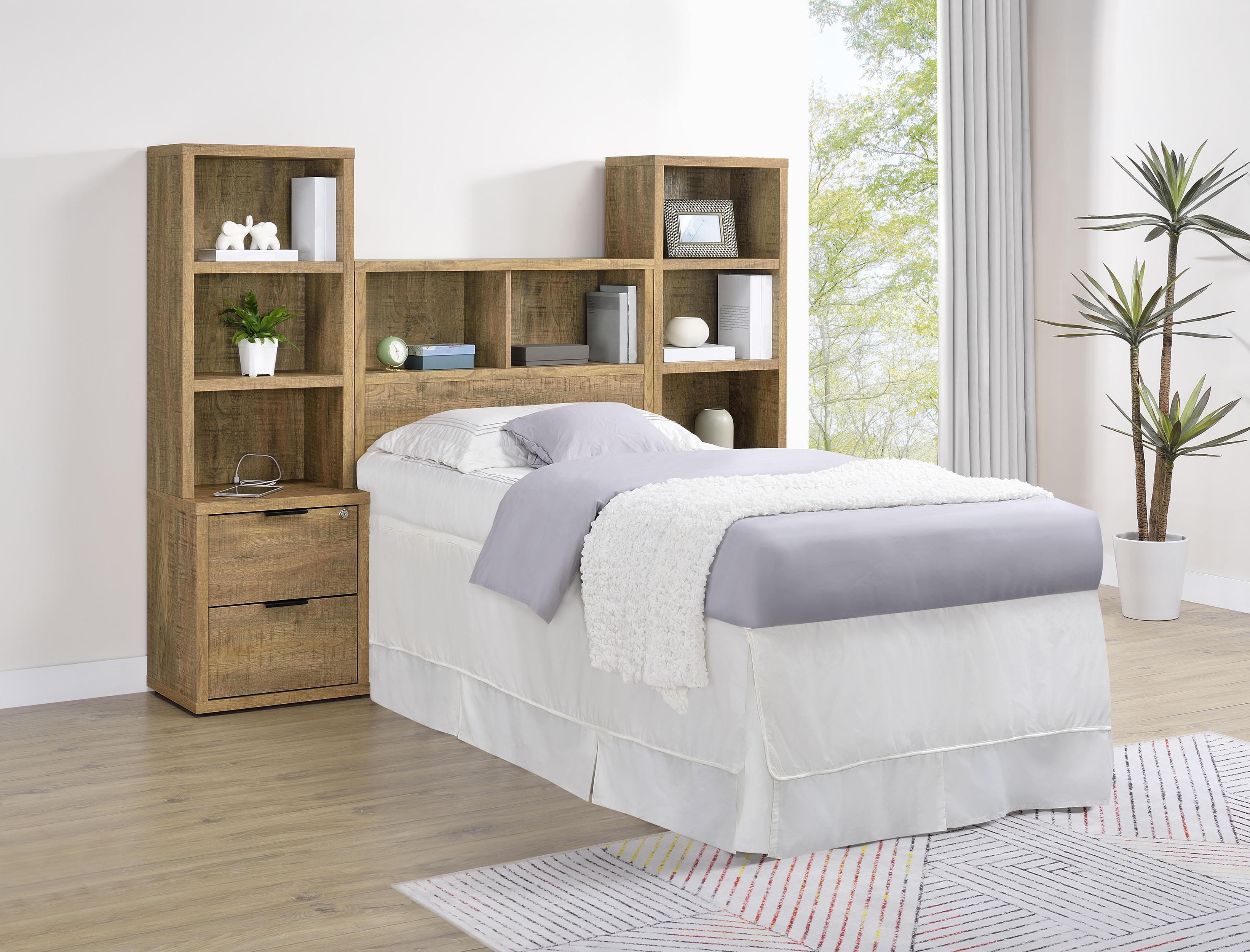  Westpark 3-piece Twin Bedroom Set Bookcase Headboard Mango 315901T-SET