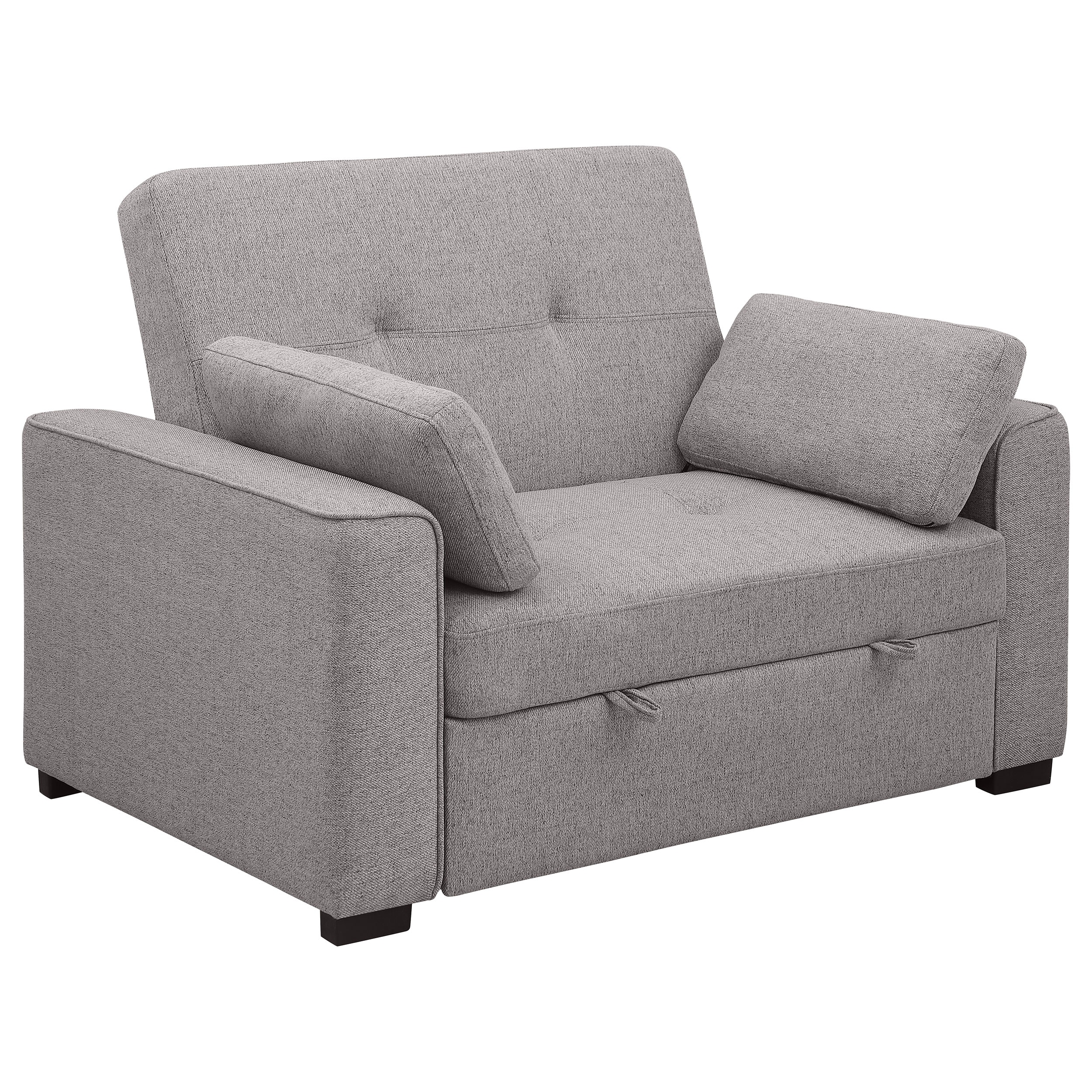  Edith Upholstered Convertible Sleeper Sofa Bed Grey 